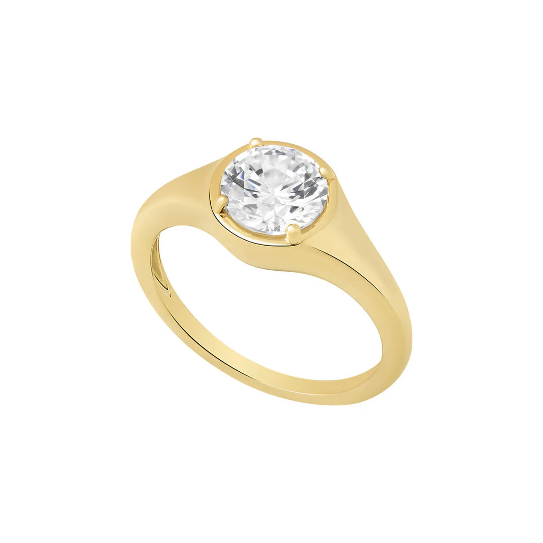 Gold Plated Chunky Cz Ring