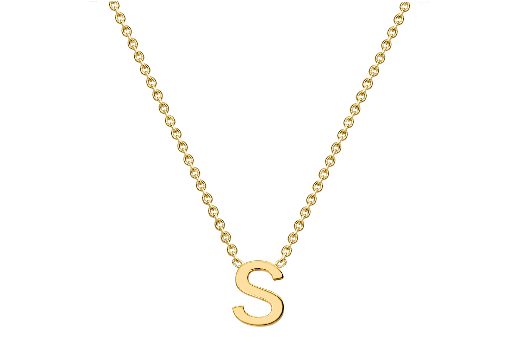 9ct Yellow Gold S Initial Necklace