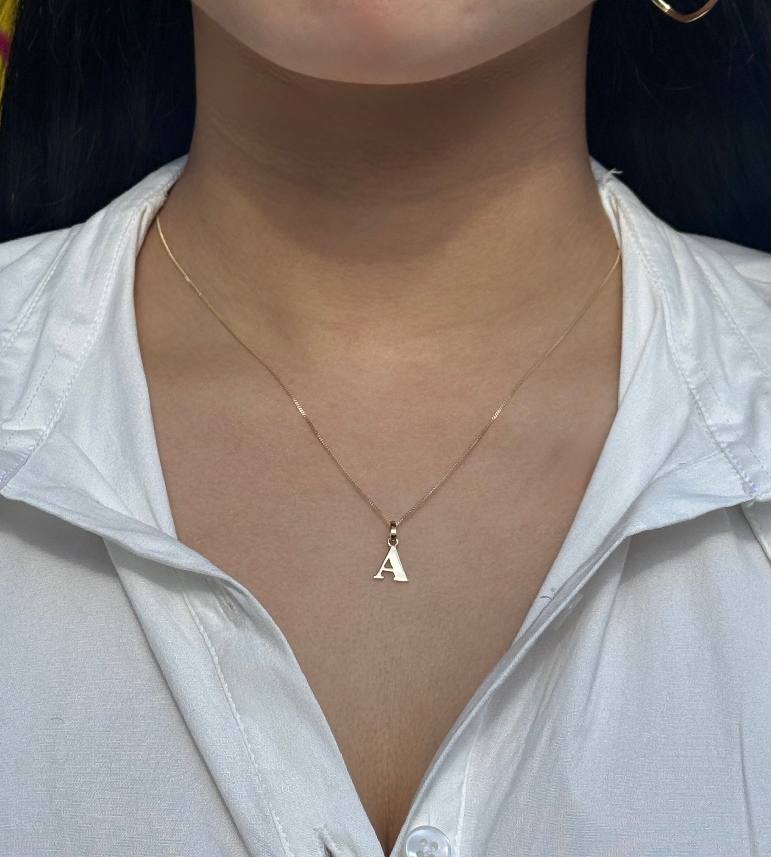 9ct Yellow Gold A Initial Pendant