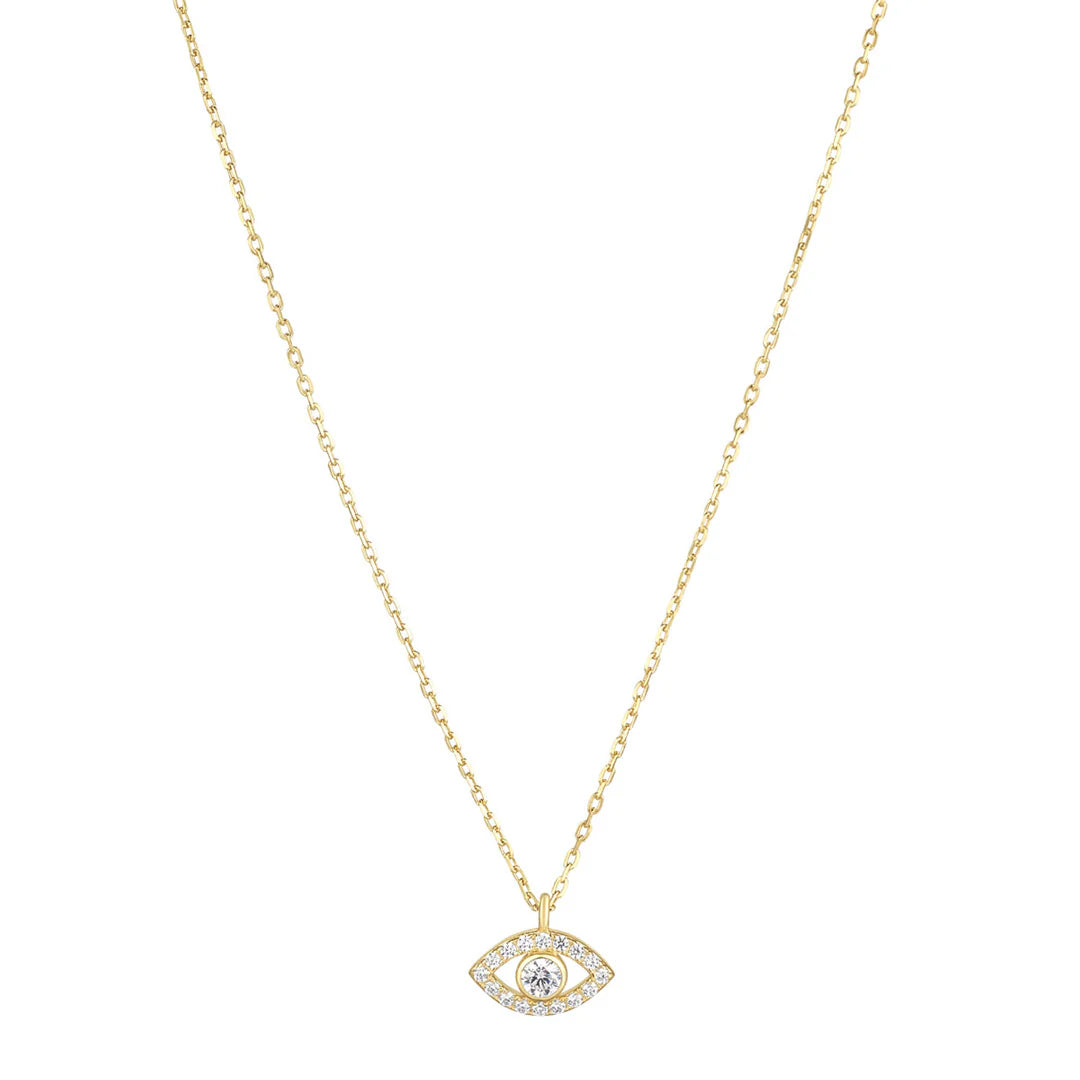Gold Plated Sterling Silver Evil Eye Pendant