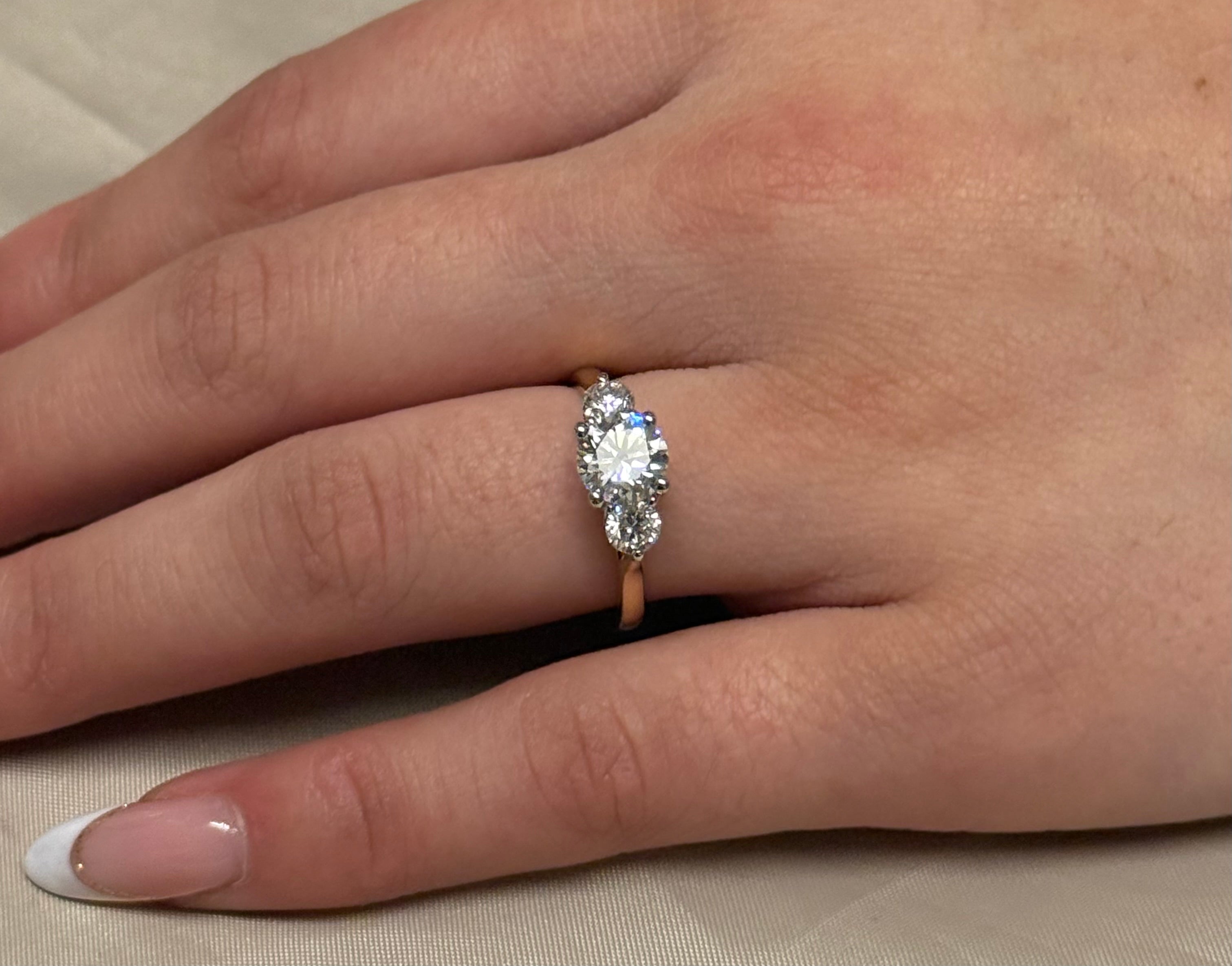 9K Yellow Gold 1.50ct Three Stone Laboratory Grown Diamond Ring
