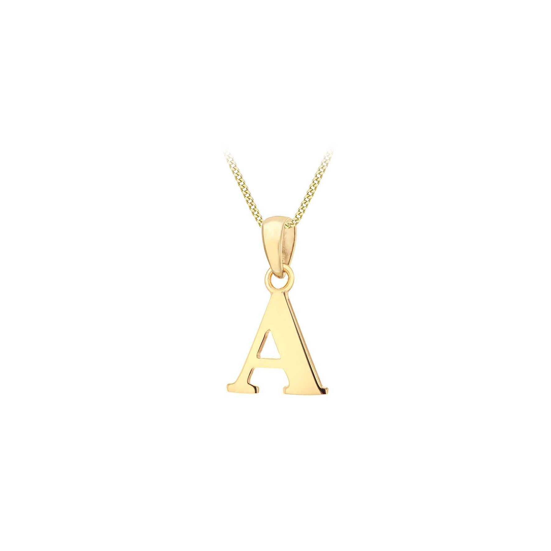9ct Yellow Gold A Initial Pendant