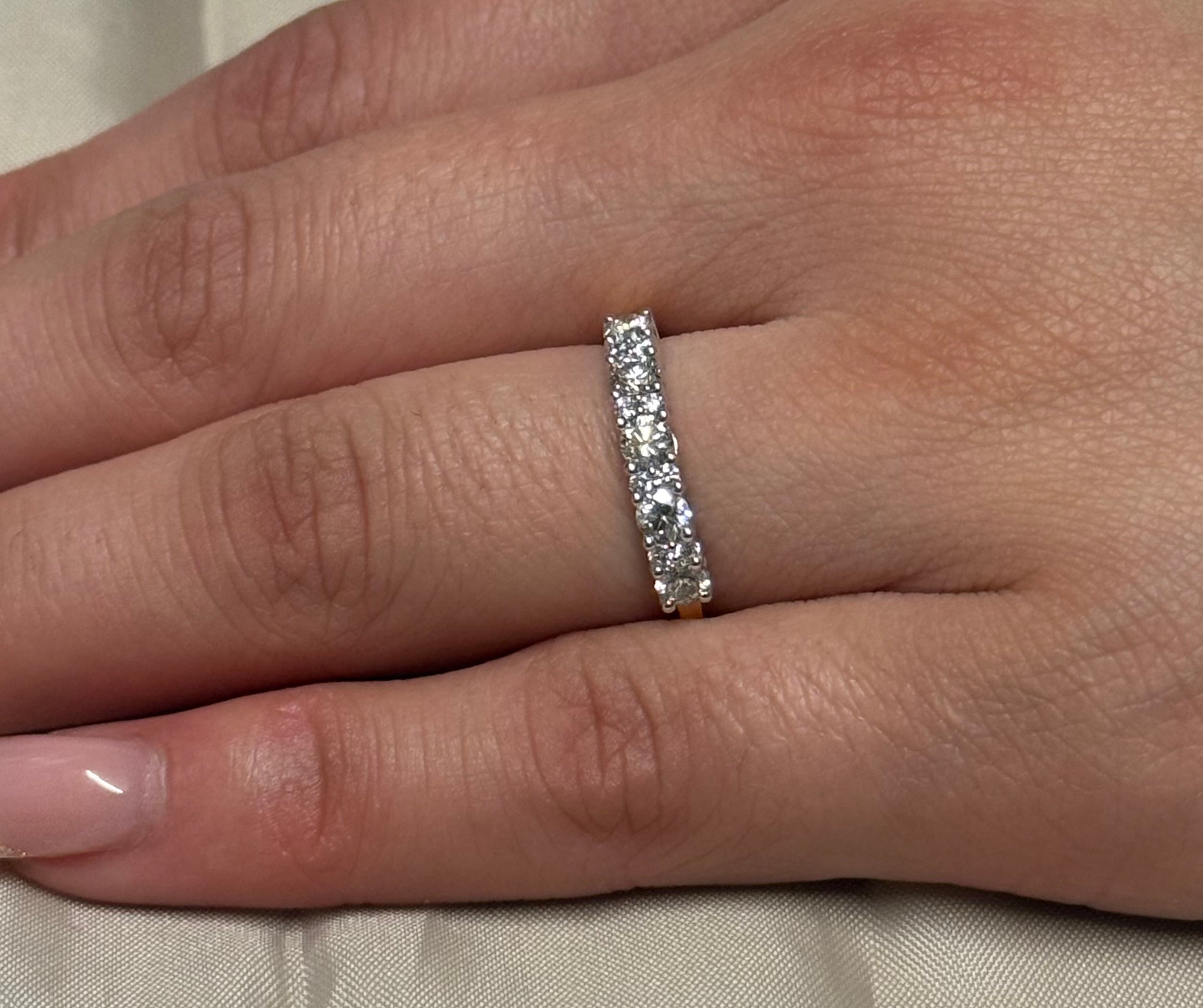 18k Yellow Gold 5 Stone with Diamond Accents