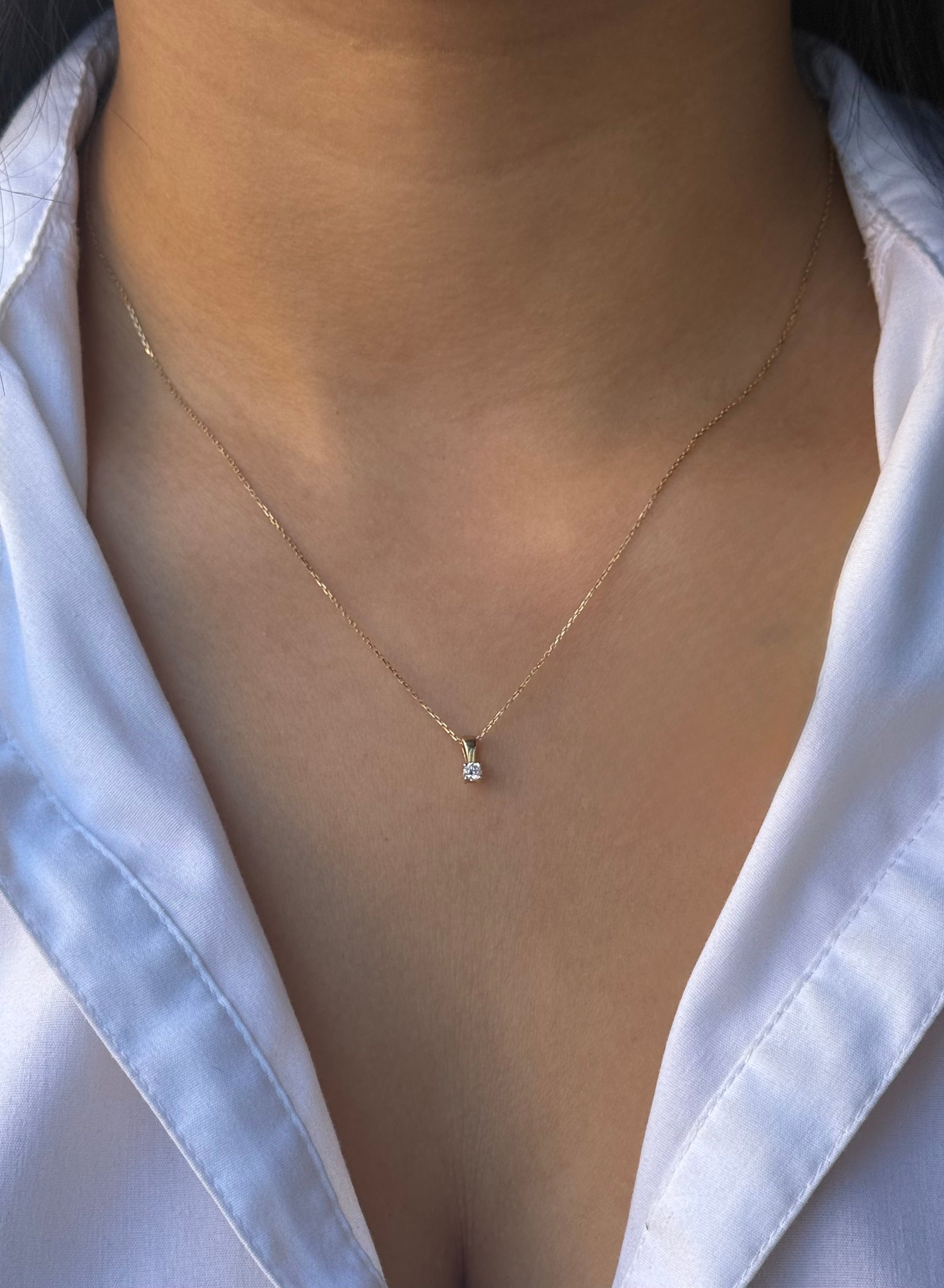 9ct Yellow Gold 10pt Diamond Pendant