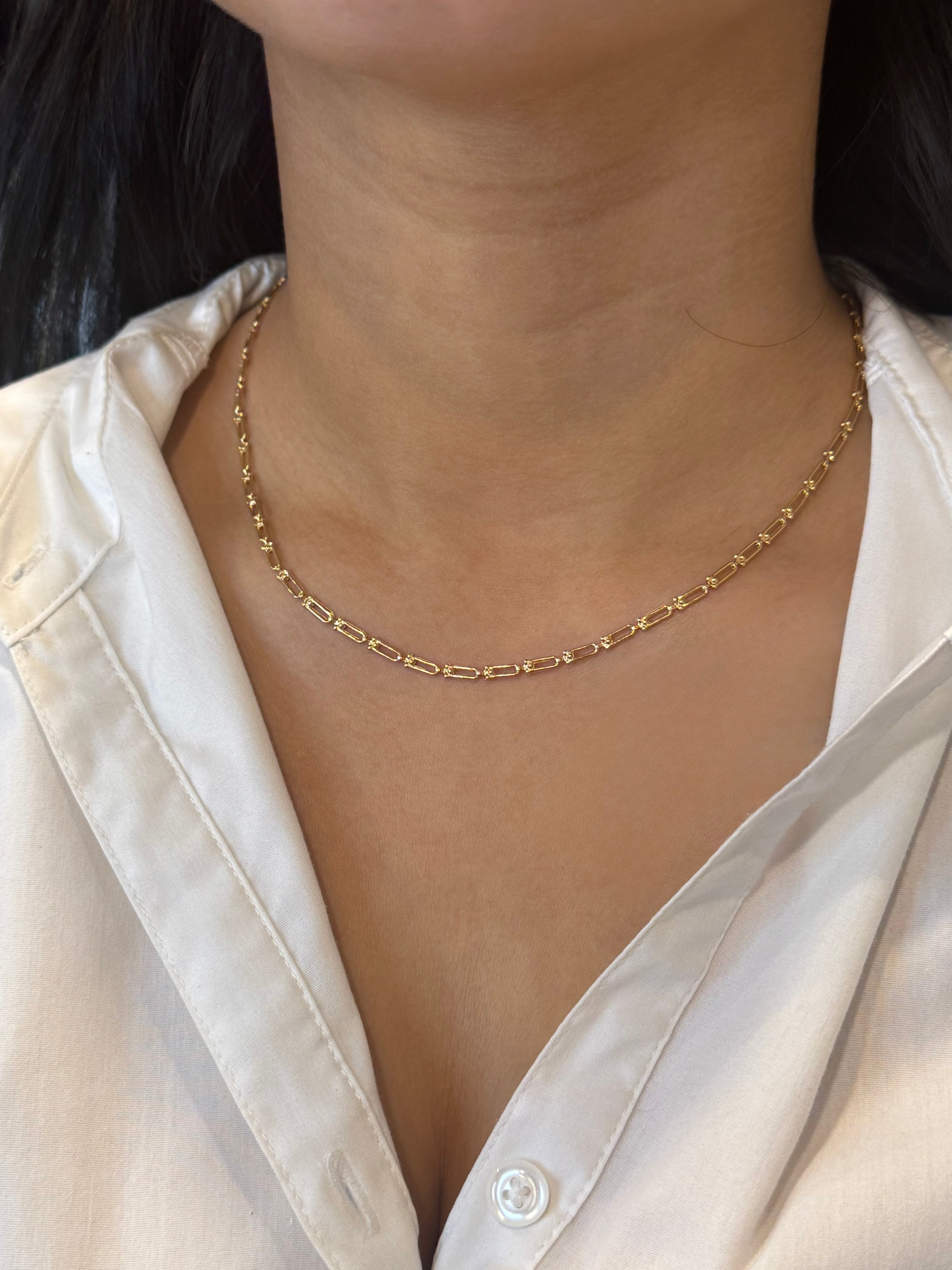 9ct Yellow Gold Industrial Necklace