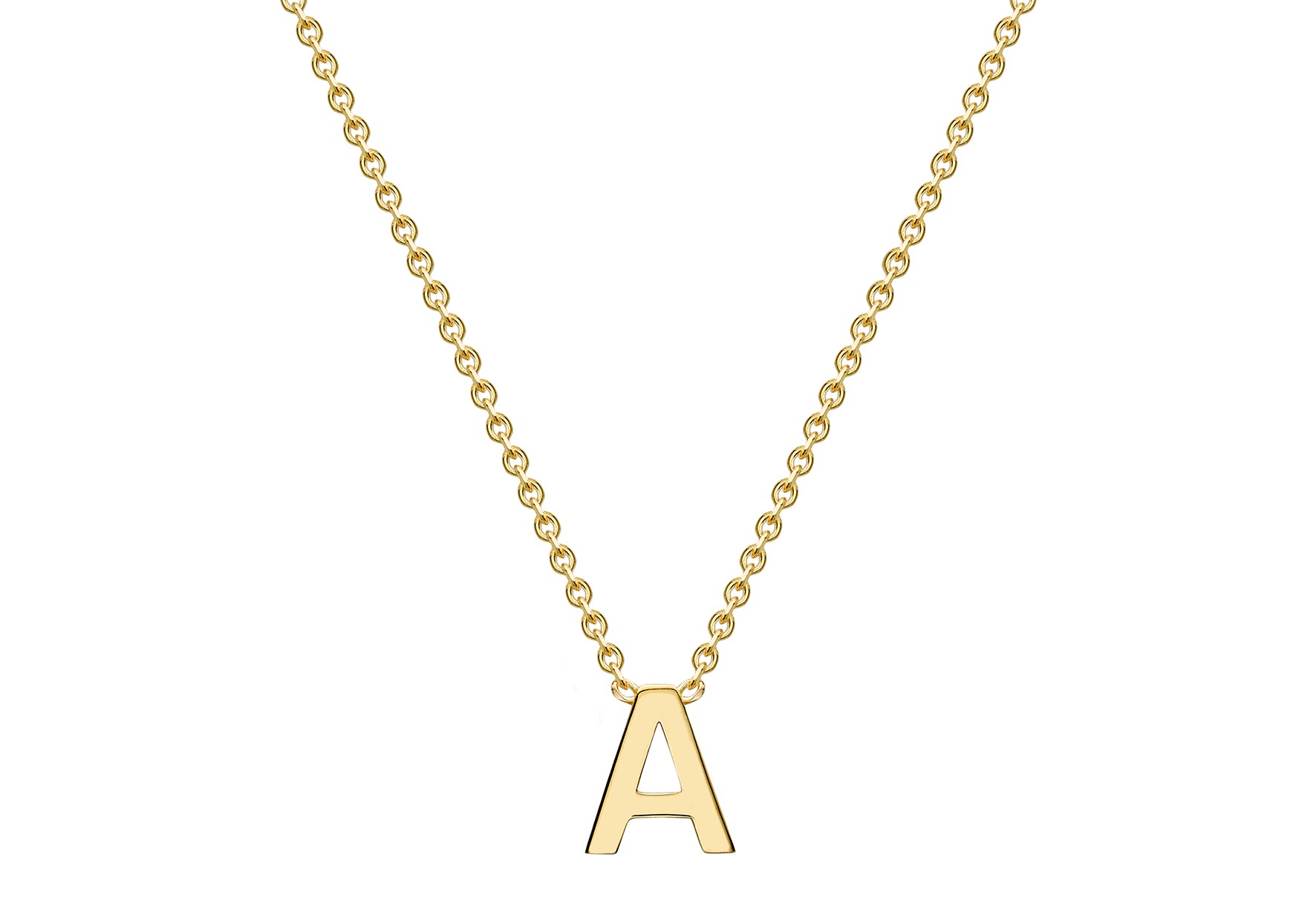 9ct Yellow Gold A Initial Necklace