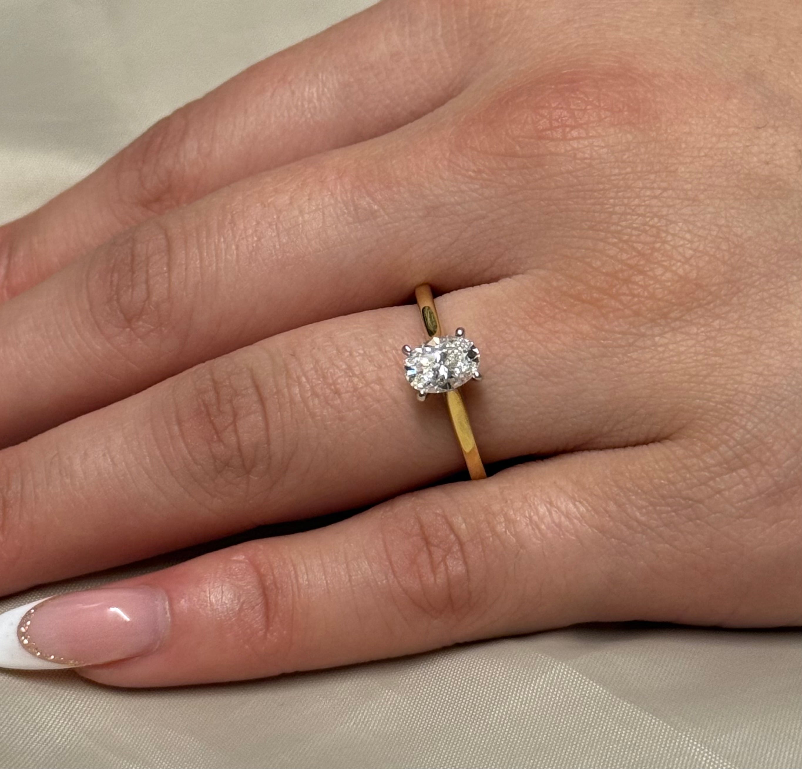 18K Yellow Gold 81pt Oval Diamond Solitaire