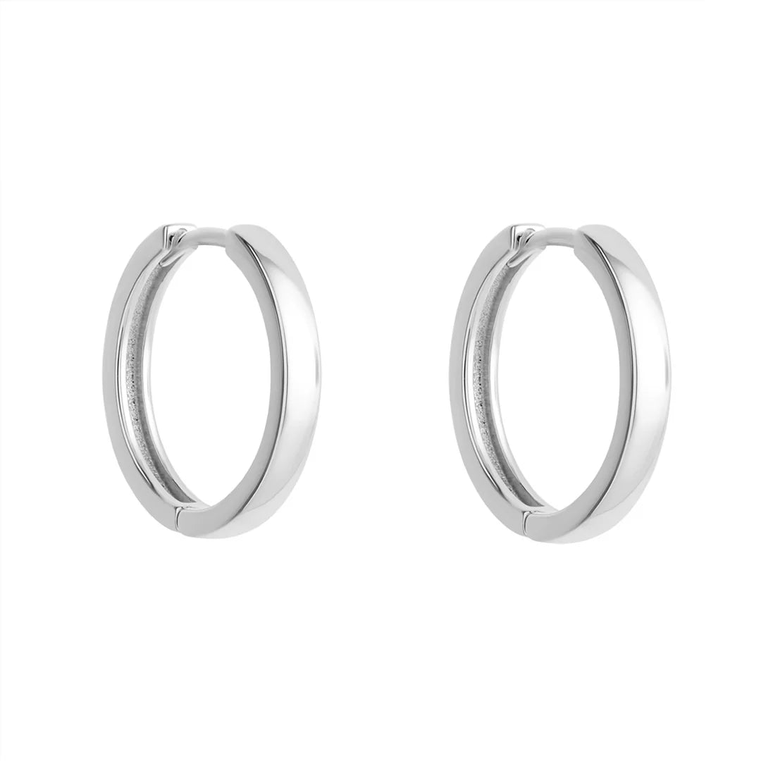 Sterling Silver Plain Hoop Earrings