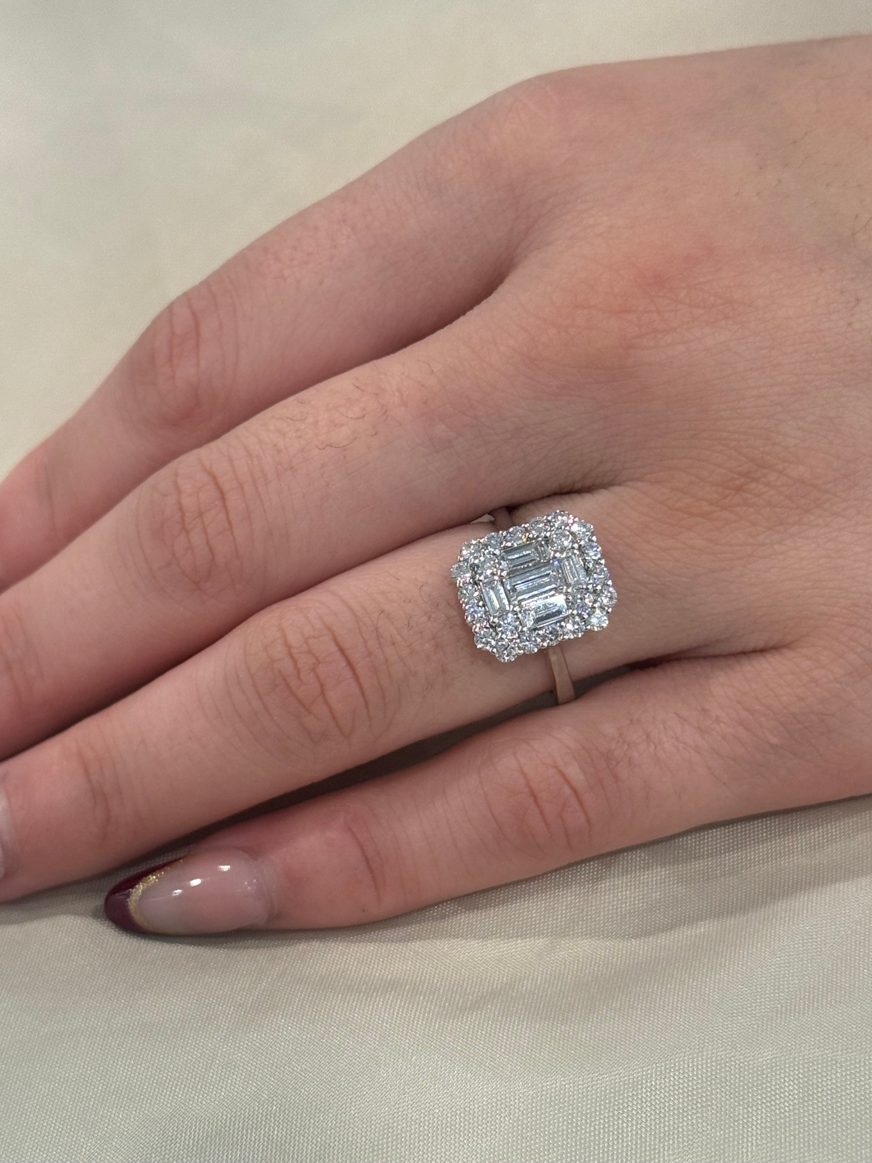 Platinum Fancy Laboratory Grown Diamond Cluster Ring
