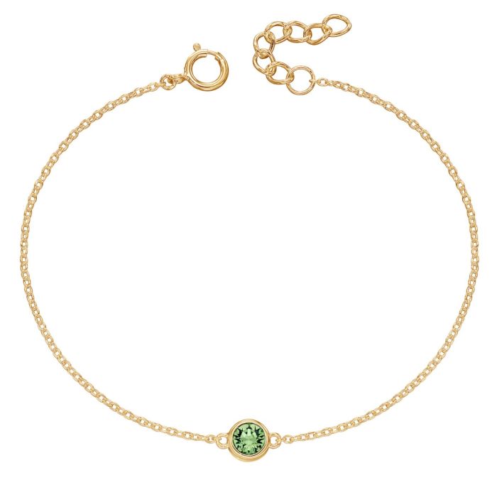 Yellow Gold Plated Sterling Silver August Birthstone Bracelet