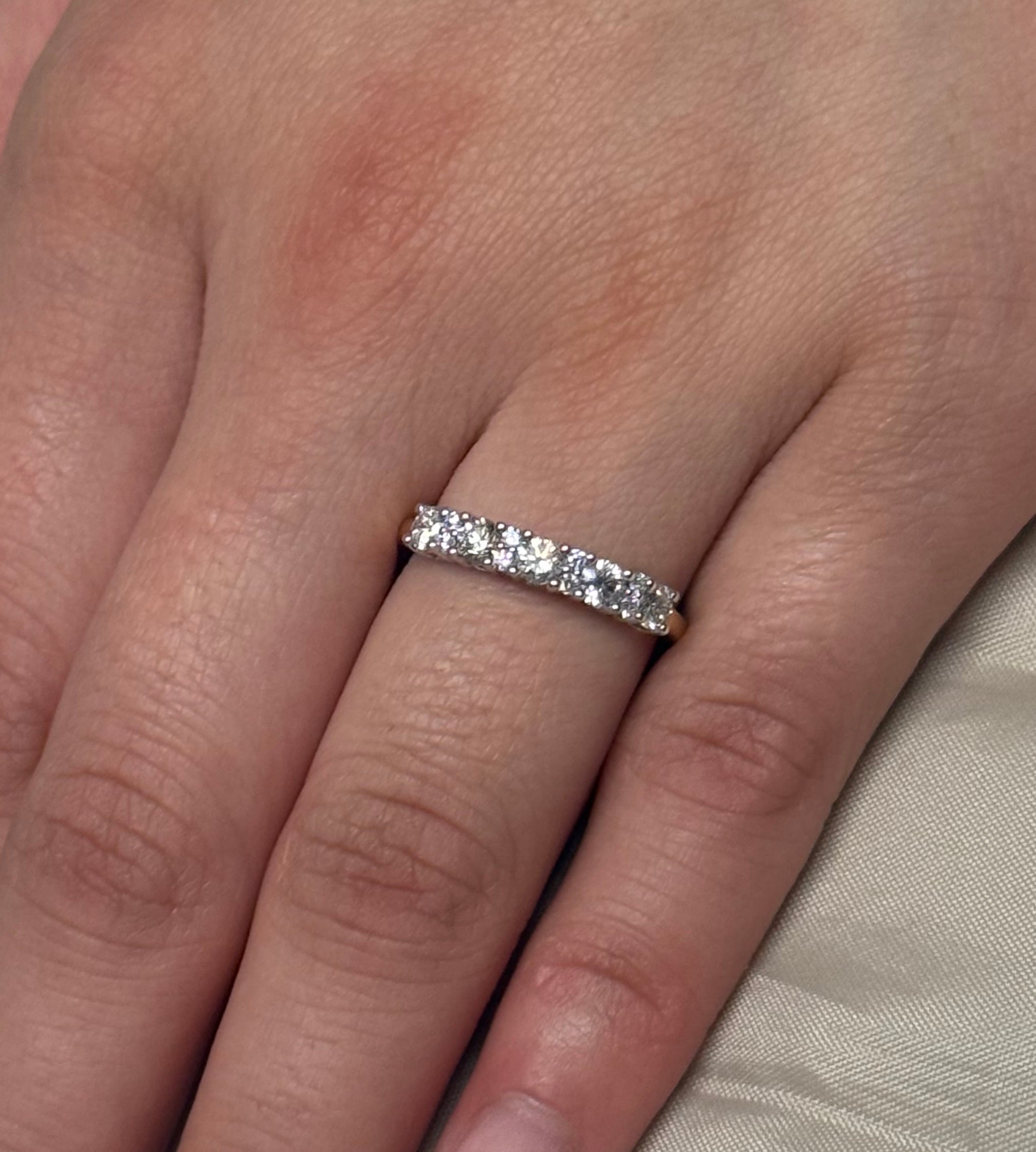 18k Yellow Gold 5 Stone with Diamond Accents