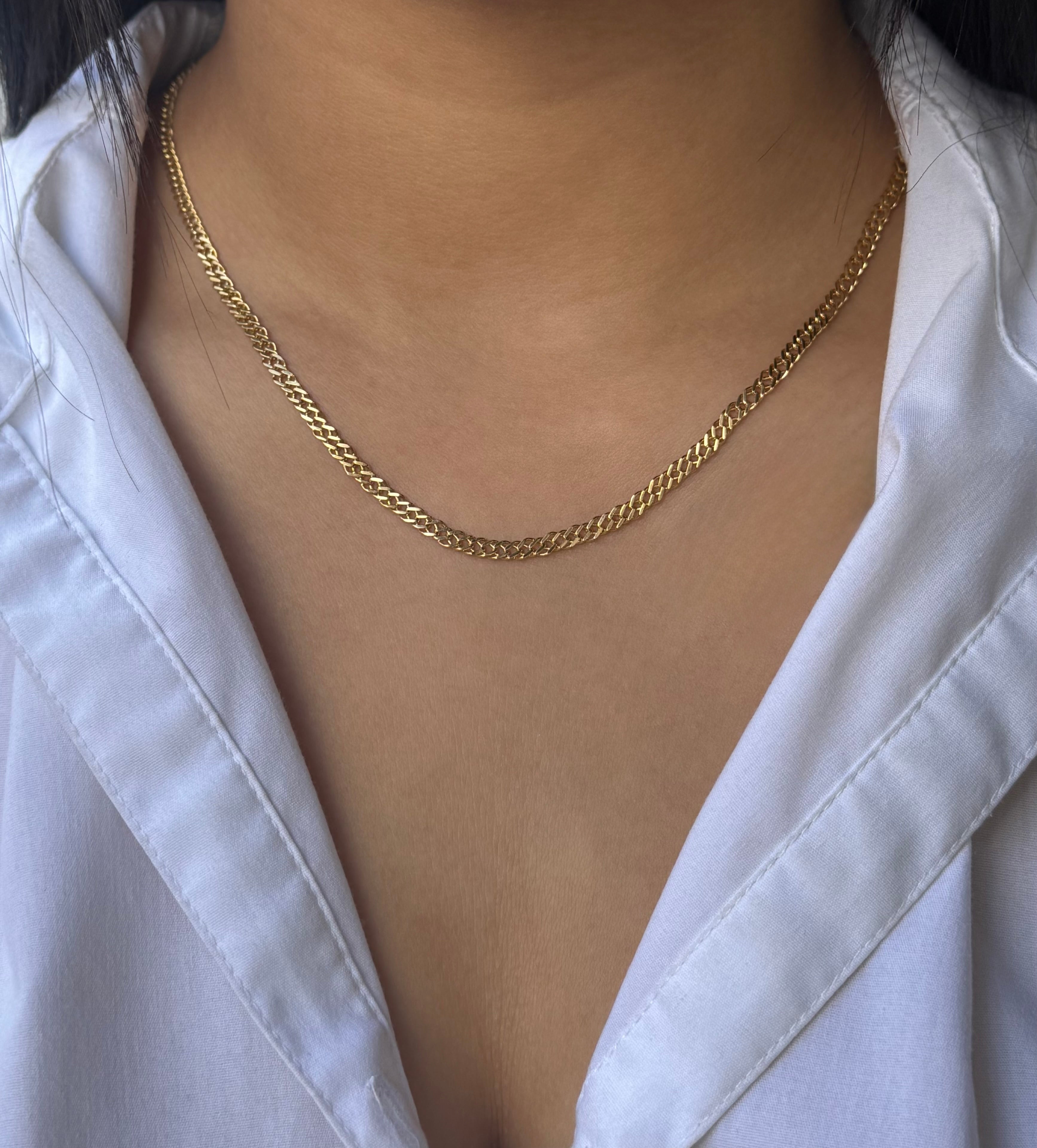 9ct Yellow Gold Double Curb Necklace