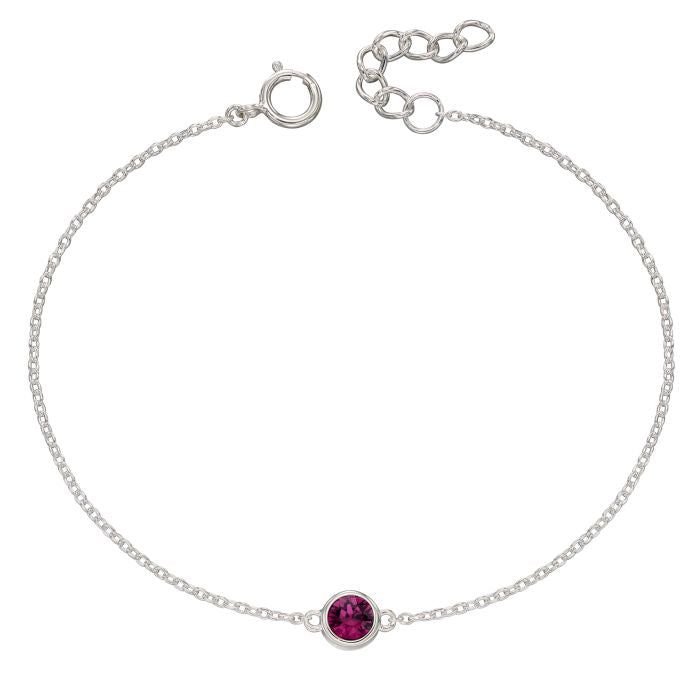 Sterling Silver February Birthstone Bracelet