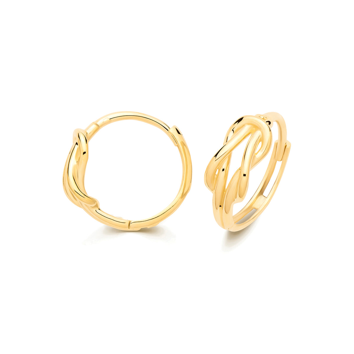 9ct Yellow Gold Love Knot Hoops