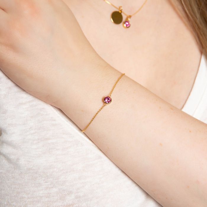 Yellow Gold Plated Sterling Silver October Birthstone Bracelet