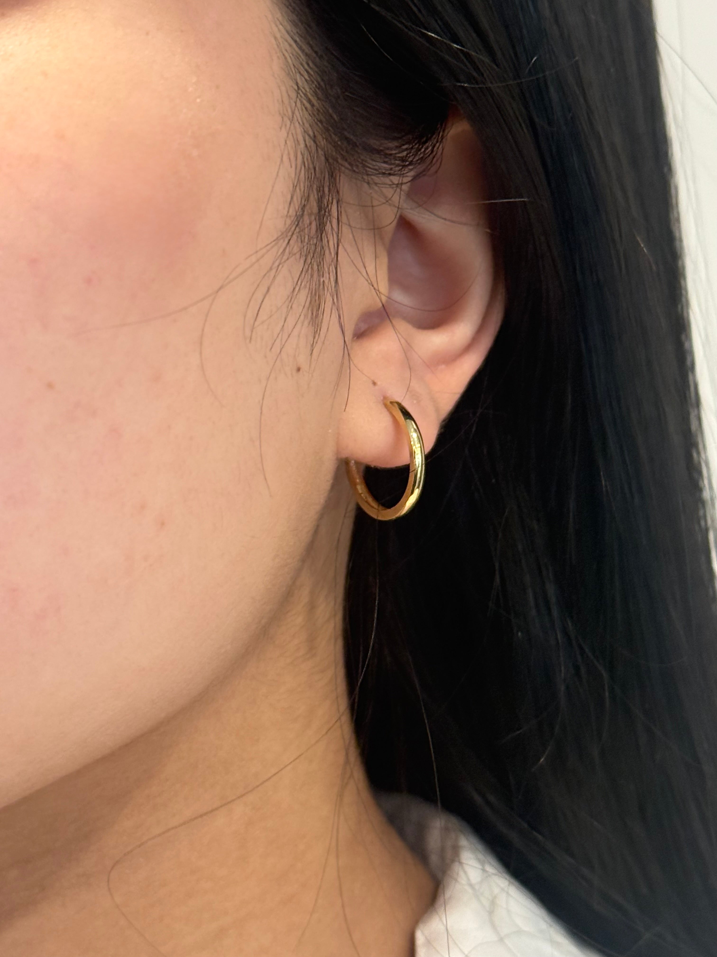 9ct Yellow Gold 16mm Hinged Hoops