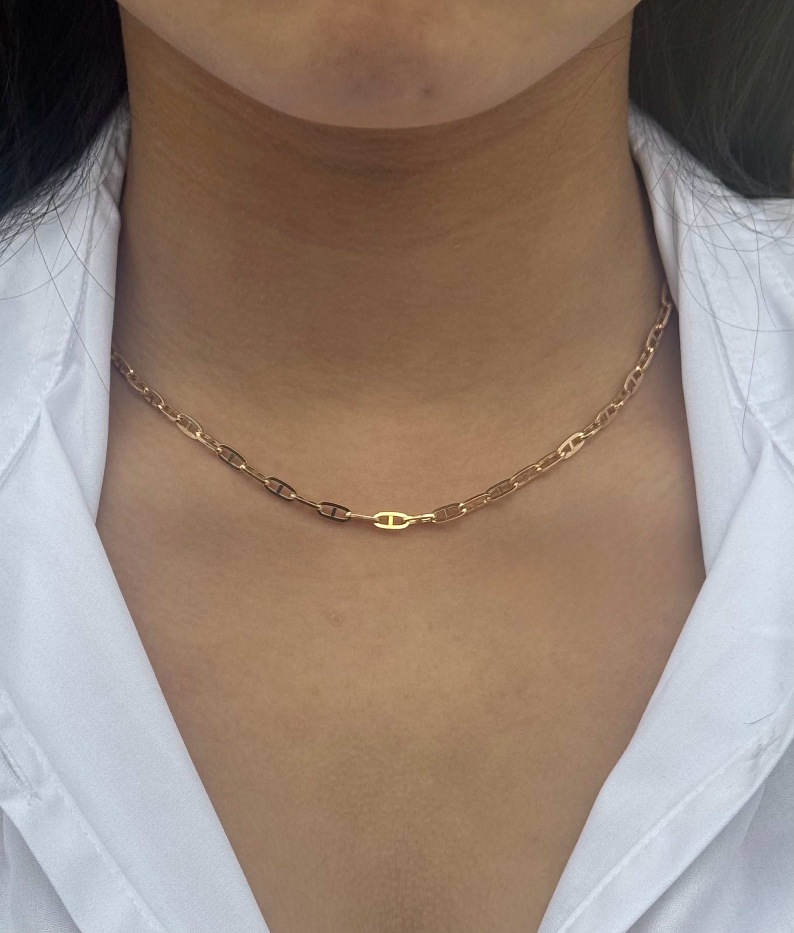 9ct Yellow Gold Marine Link Necklace