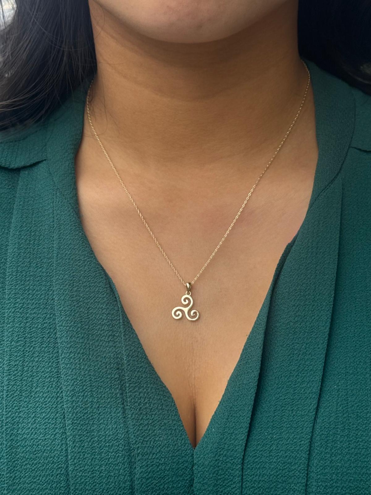 Gold Plated Sterling Silver Triskele Pendant