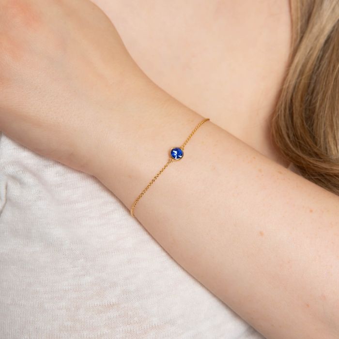 Yellow Gold Plated Sterling Silver September Birthstone Bracelet