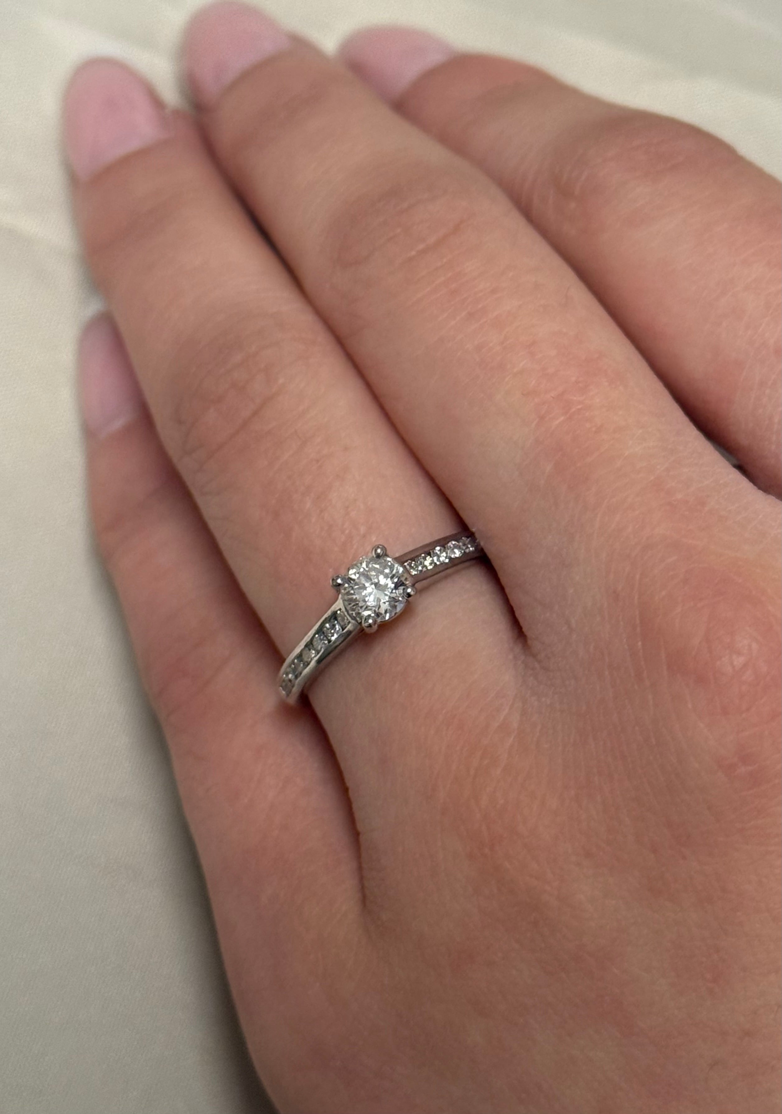 Platinum Diamond Solitaire with Diamond Band