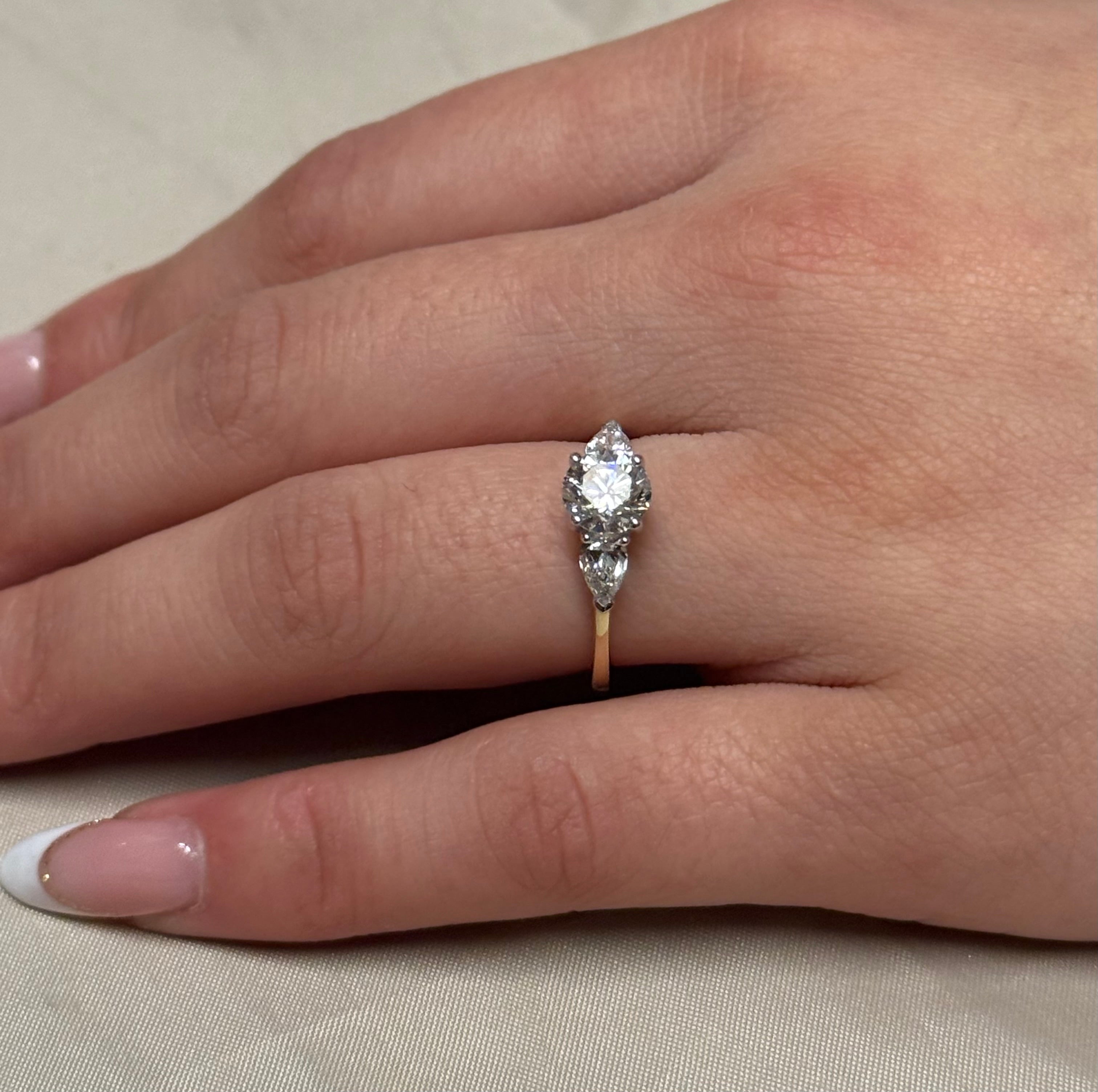 9K Yellow Gold 1.50ct Three Stone Laboratory Grown Diamond Ring