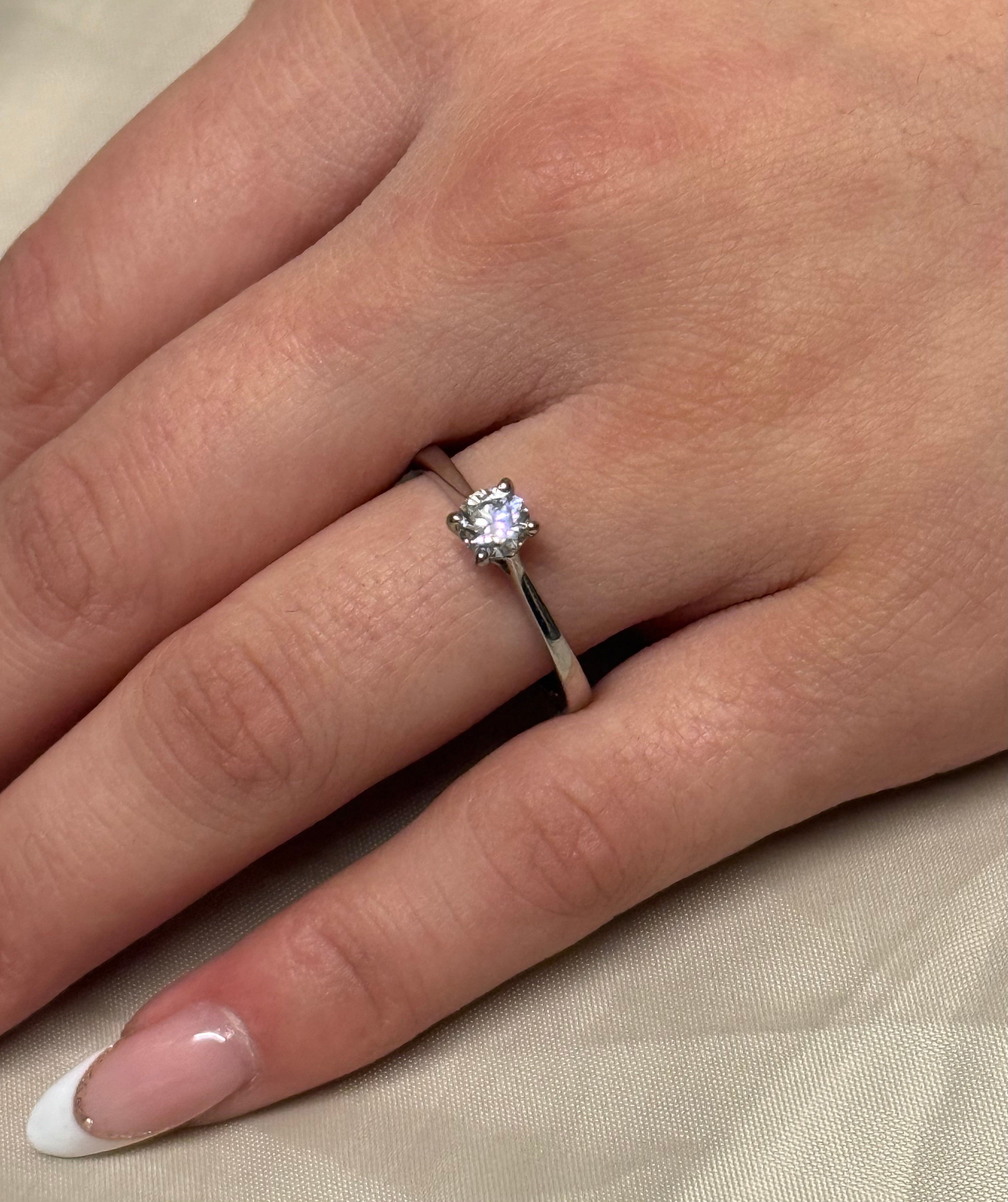18K White Gold 50pt Brilliant Cut Diamond Solitaire Ring