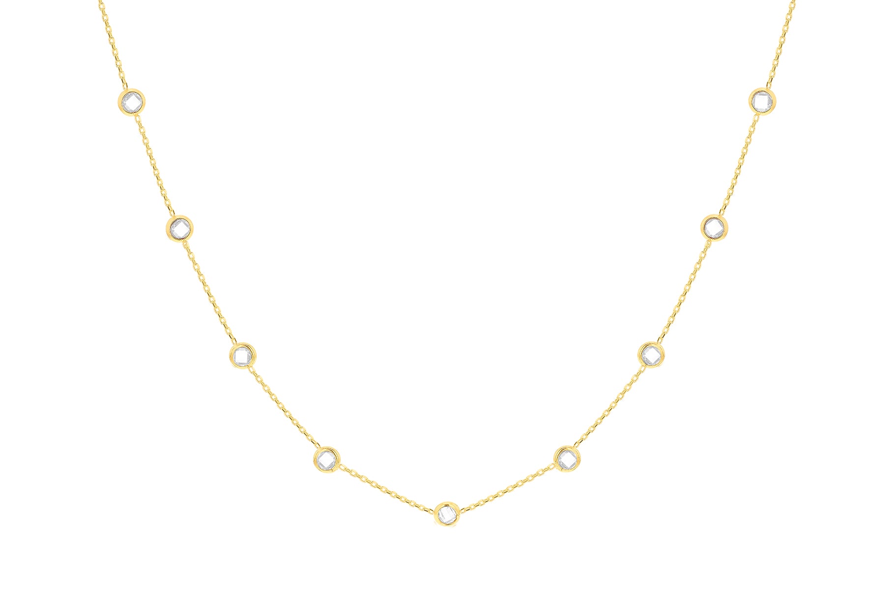 9ct Yellow Gold CZ Bezel Necklace