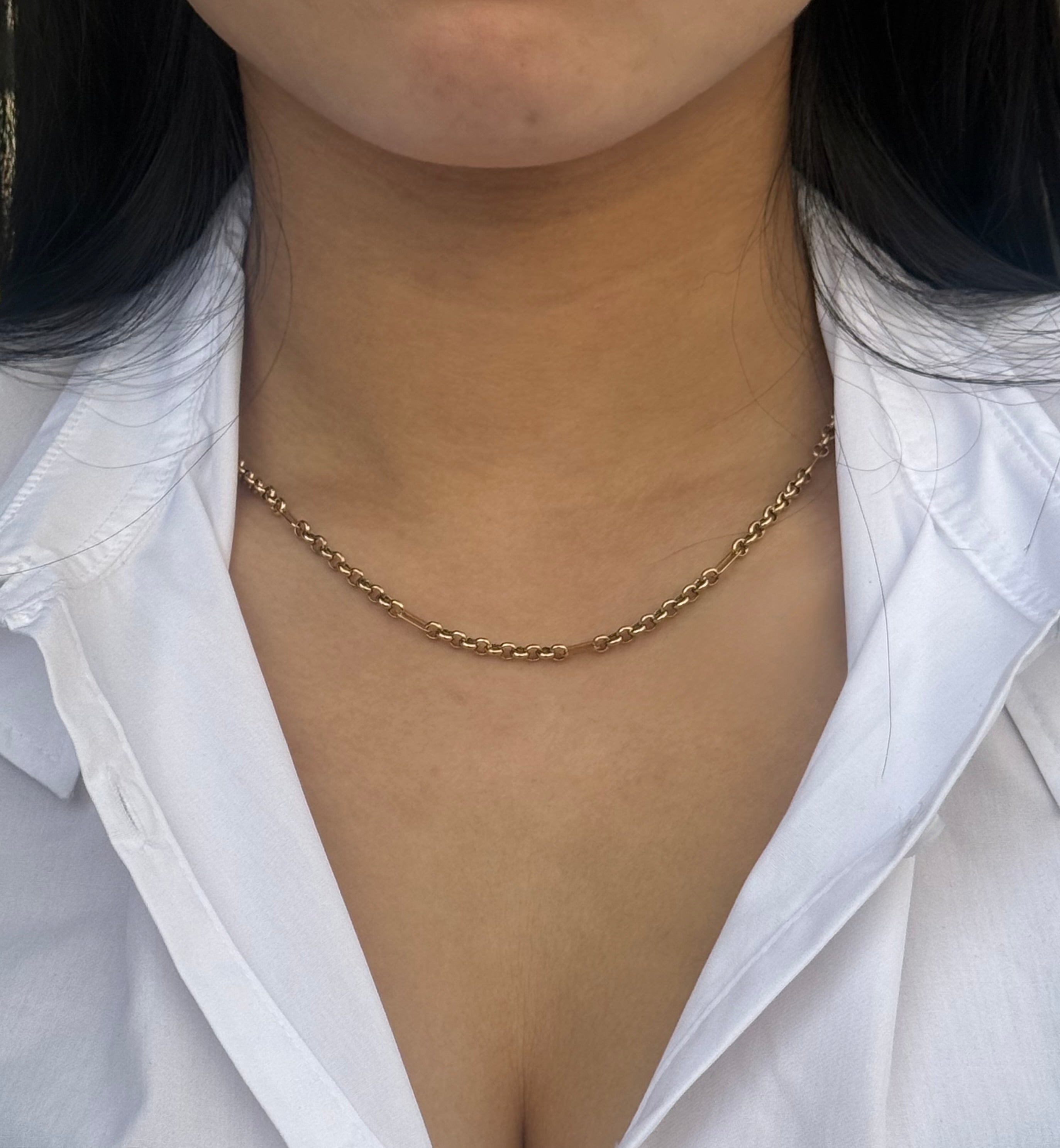 9ct Yellow Gold Figaro Belcher Necklace