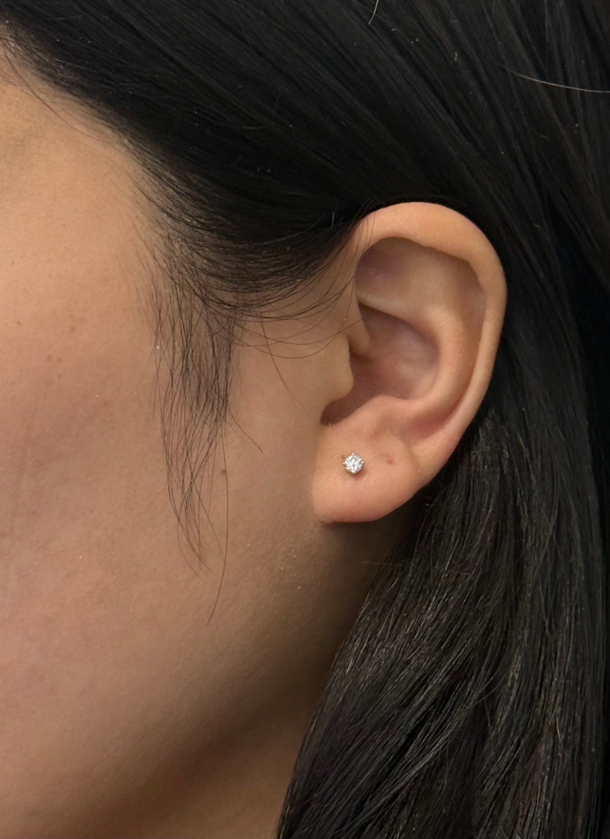 Sterling Silver Cubic Zirconia Claw Set Stud Earrings