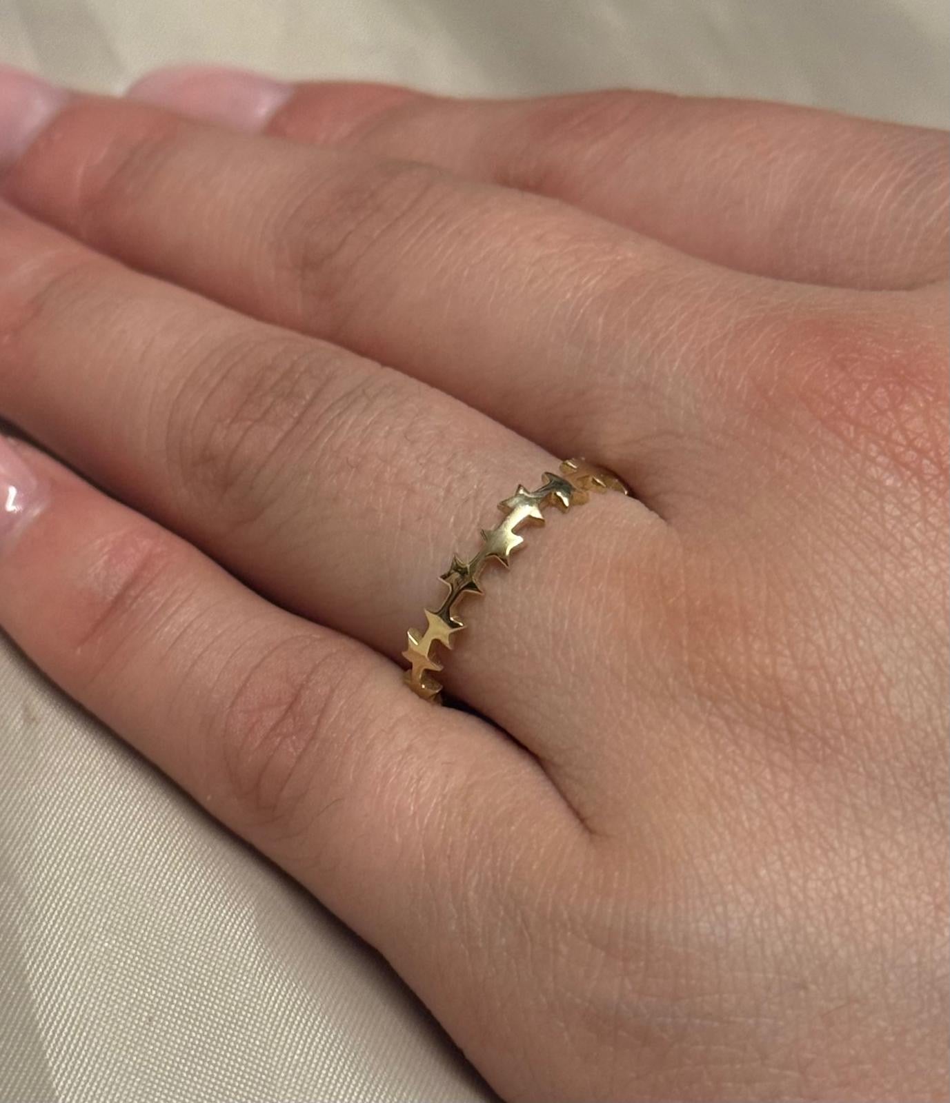 9K Yellow Gold Star Ring