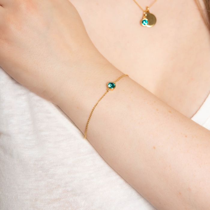 Yellow Gold Plated Sterling Silver December Birthstone Bracelet