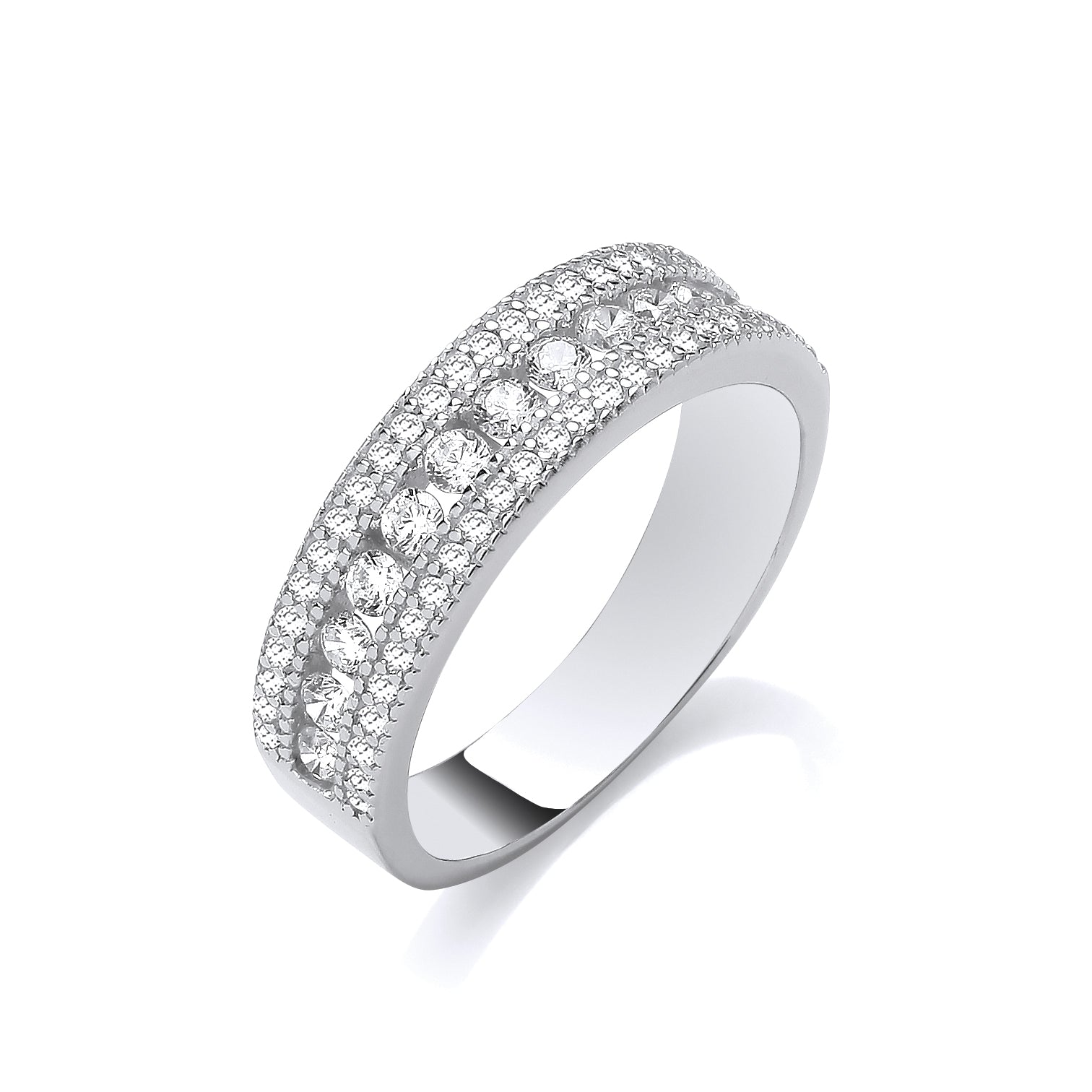 Sterling Silver Cz Eternity Style Band