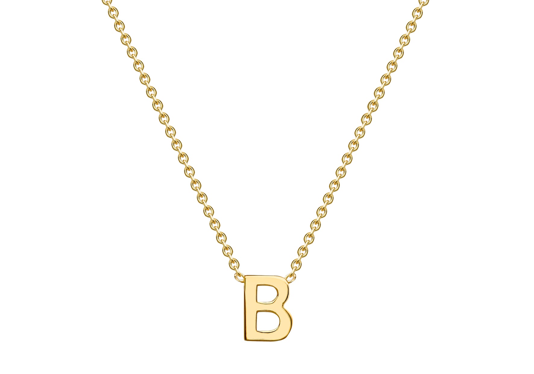 9ct Yellow Gold B Initial Necklace