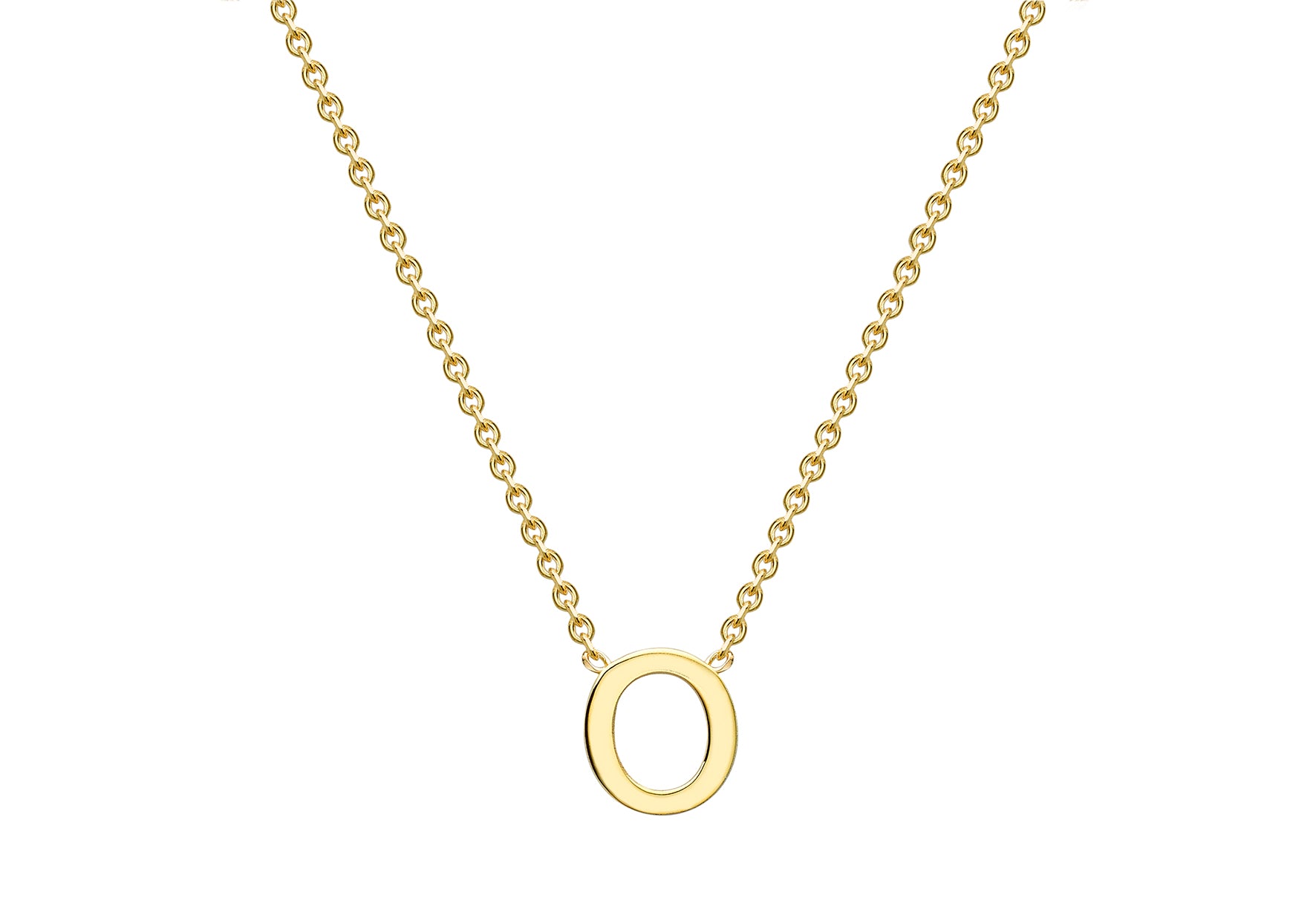 9ct Yellow Gold O Initial Necklace