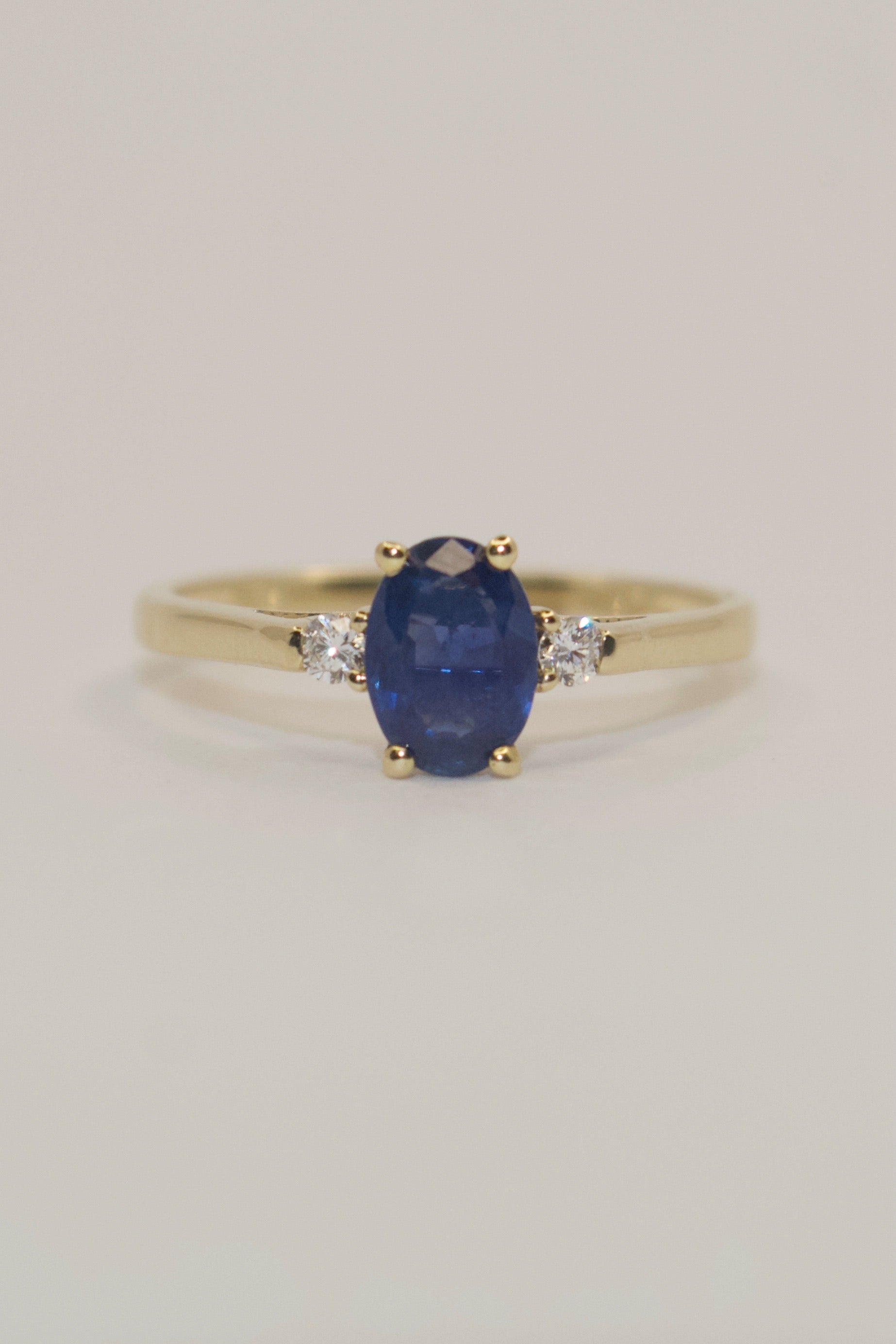 9ct Yellow Gold Sapphire and Diamond Ring