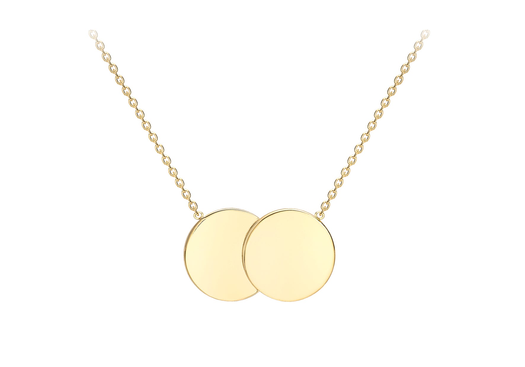 9ct Yellow Gold Double Disc Necklace