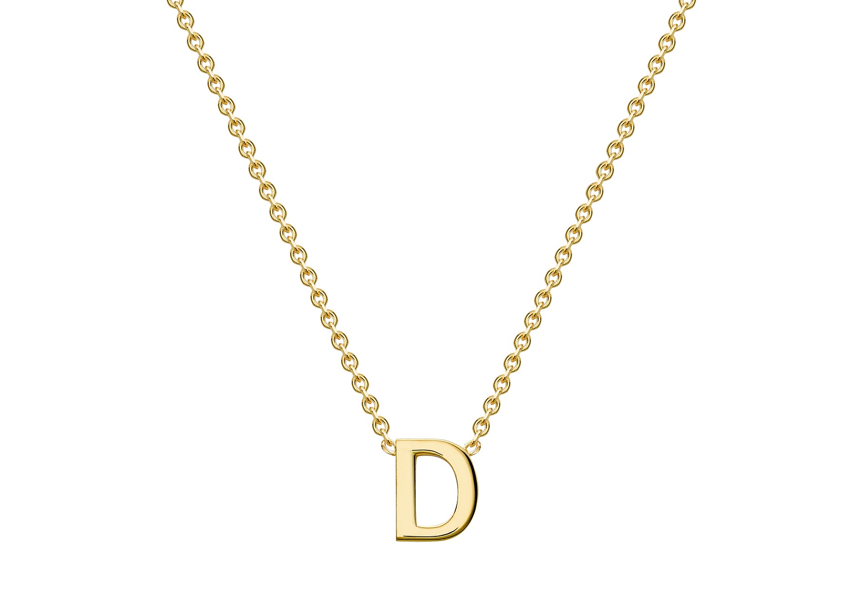 9ct Yellow Gold D Initial Necklace