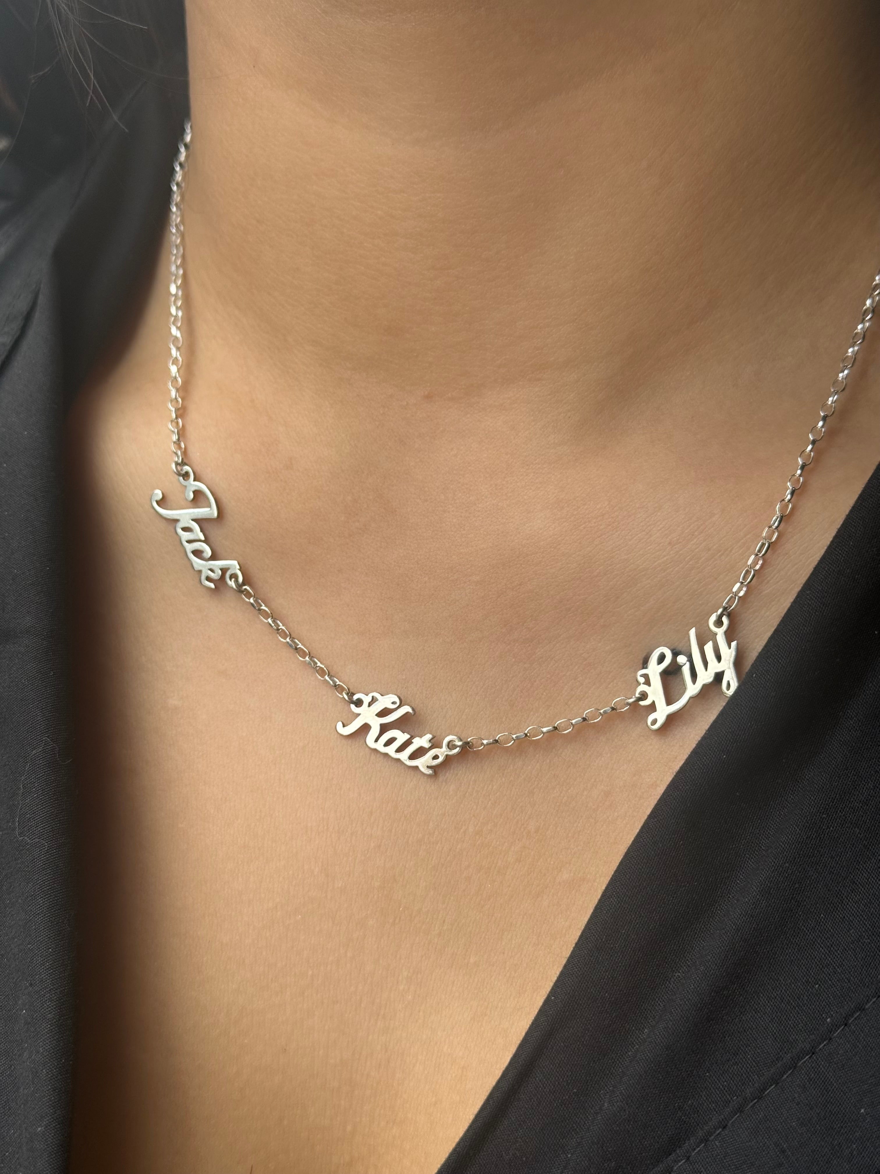 Sterling Silver Family Name Necklace