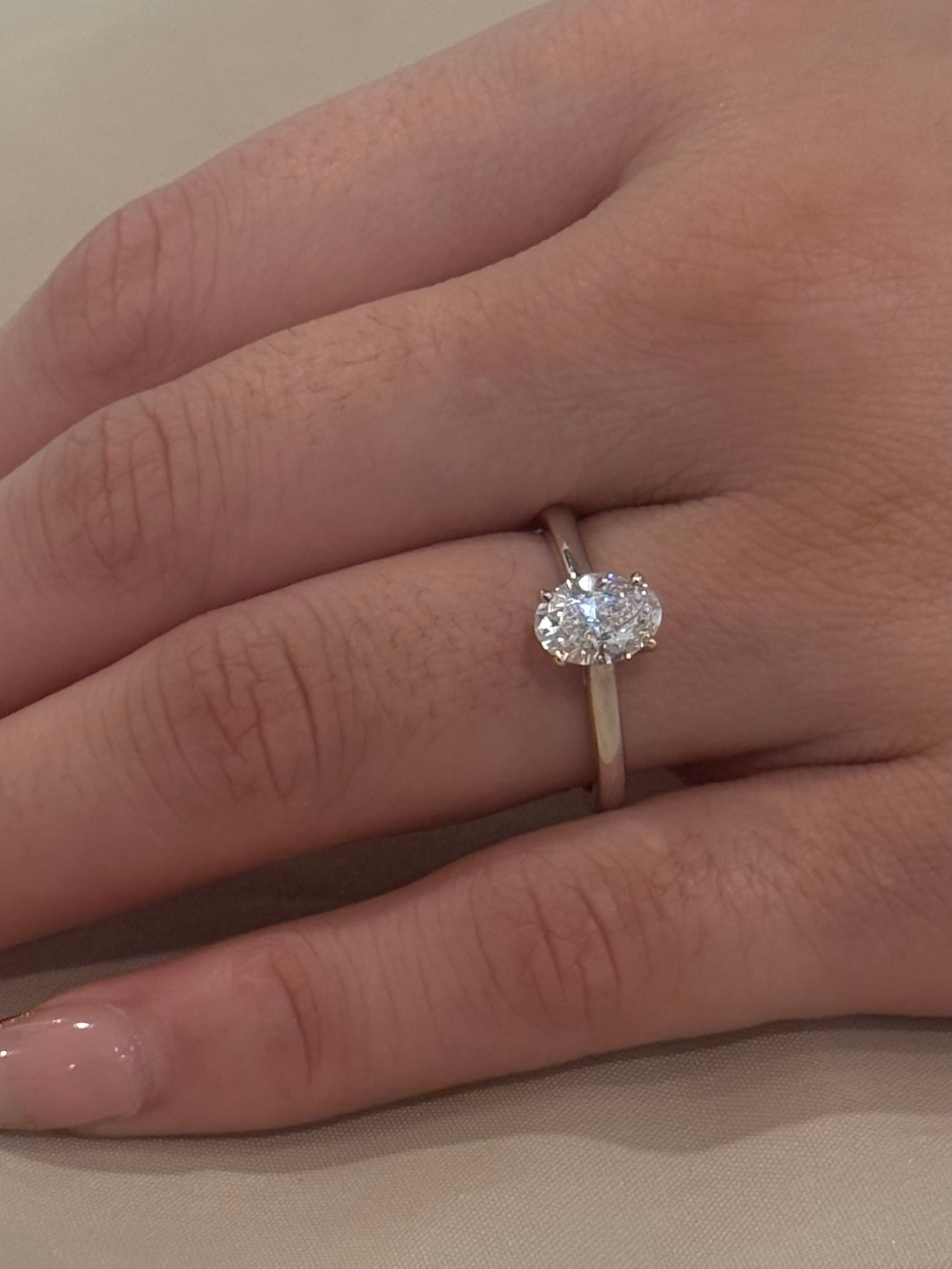 18K White Gold 1.05ct Oval Laboratory Grown Diamond Solitaire