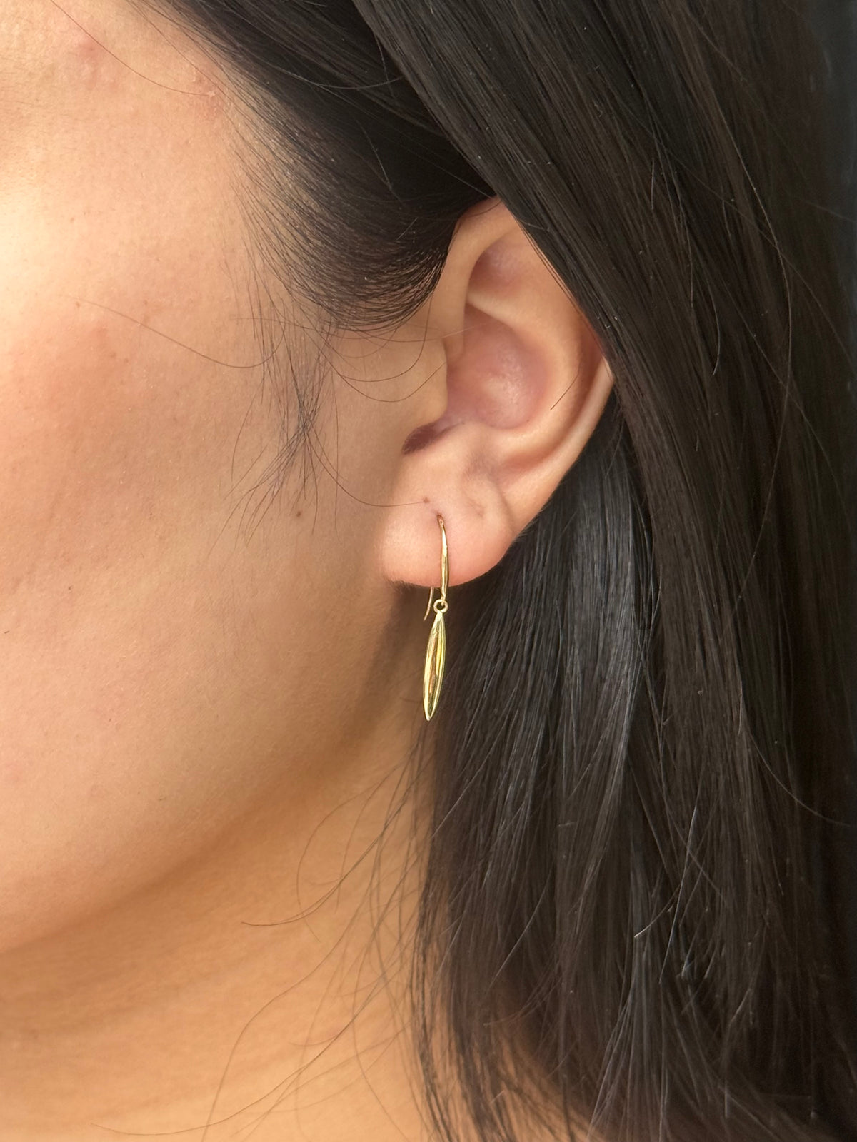 9ct Yellow Gold Torpedo Drop Earrings
