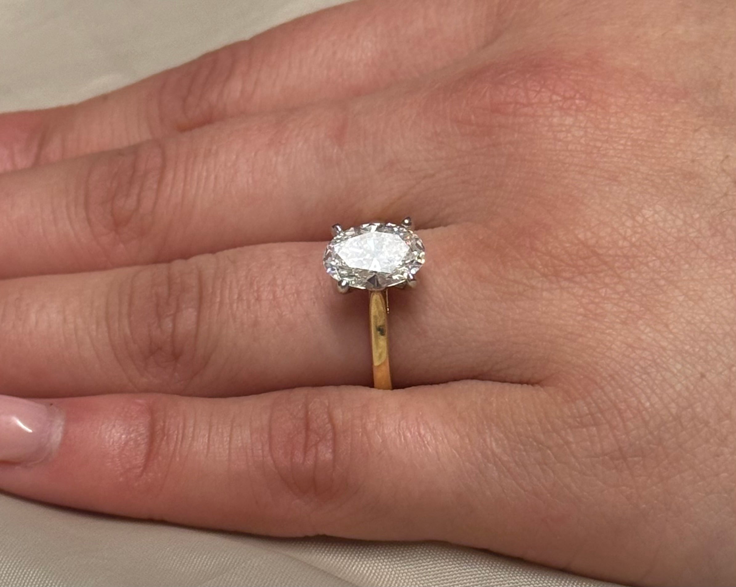 18K Yellow Gold 2.01ct Oval Laboratory Grown Diamond Ring