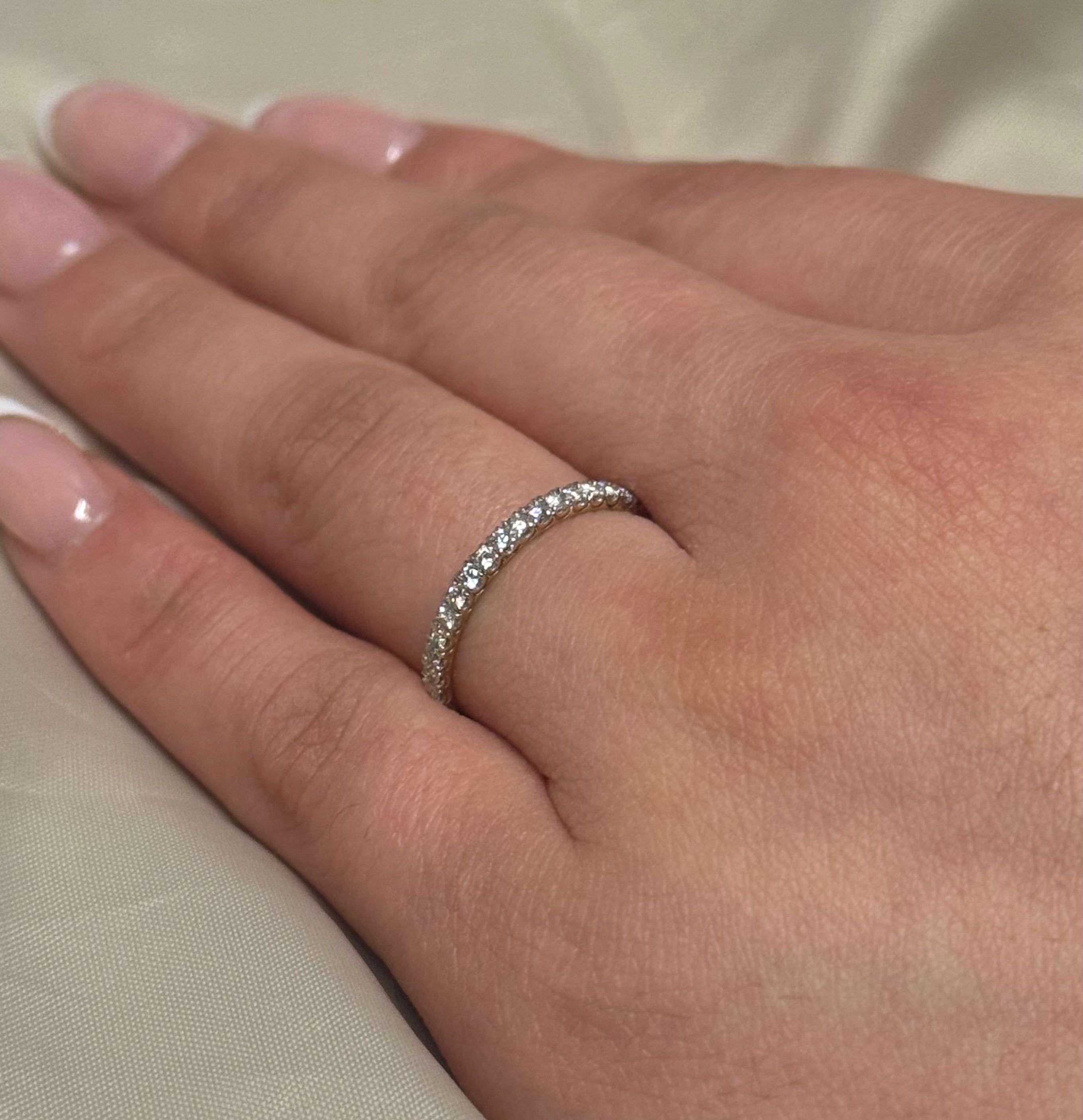 9ct White Gold Grain Set Diamond Band