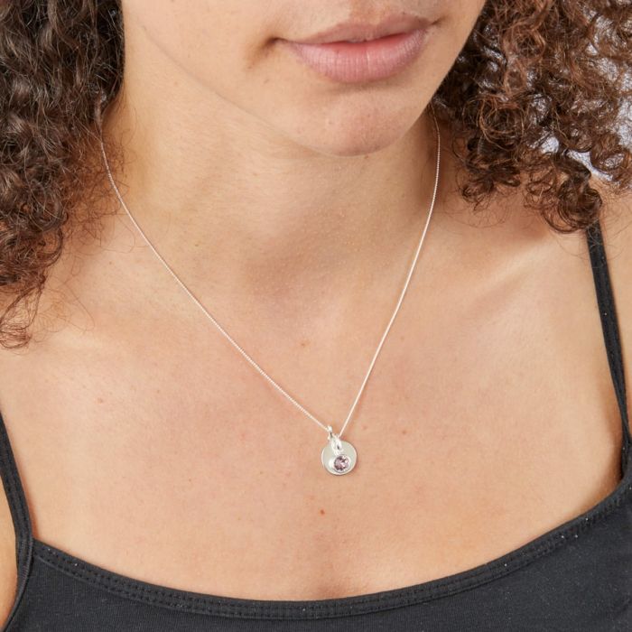 Sterling Silver June Birthstone Disc Pendant