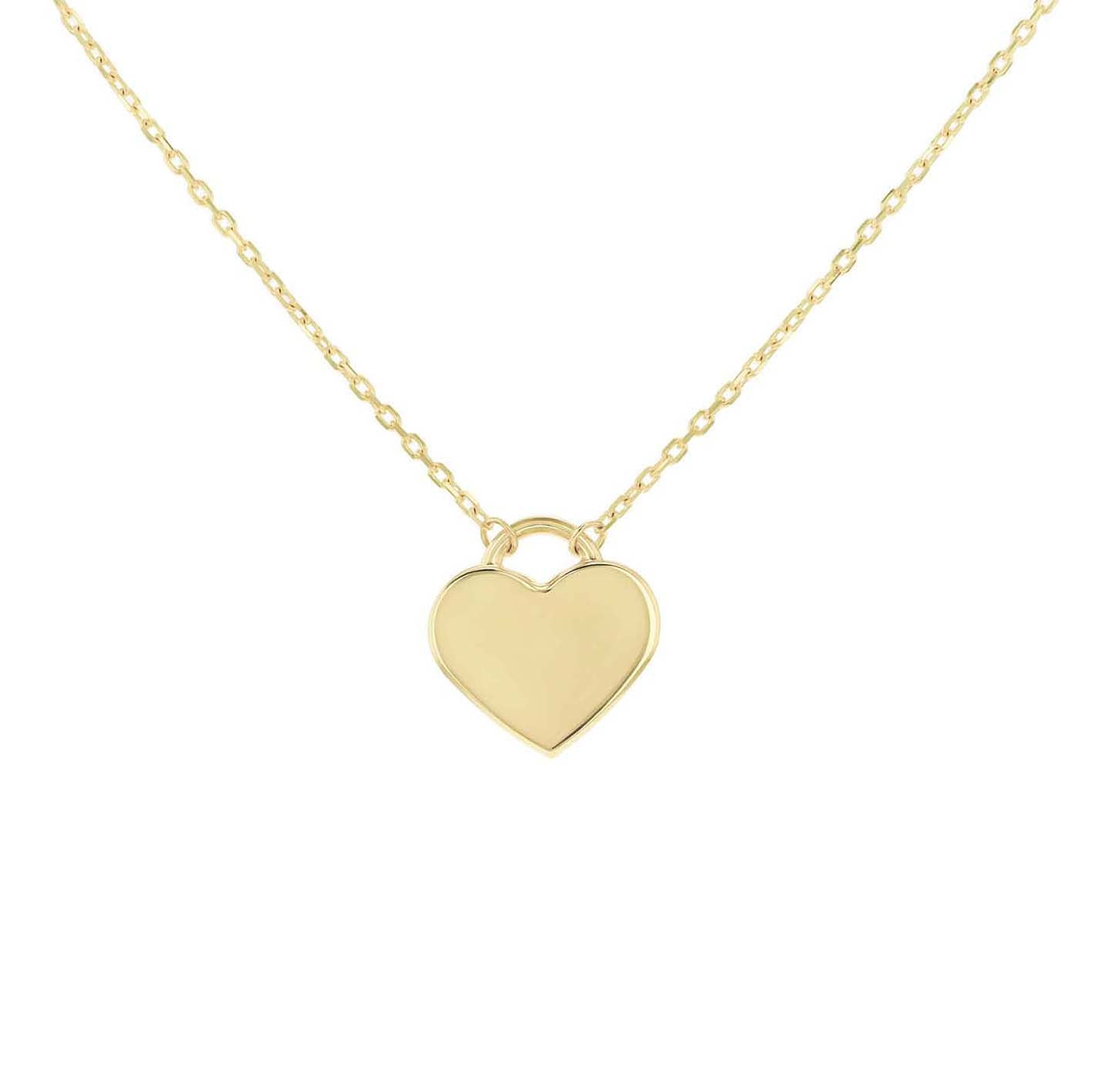 9ct Yellow Gold Heart Lock Necklace