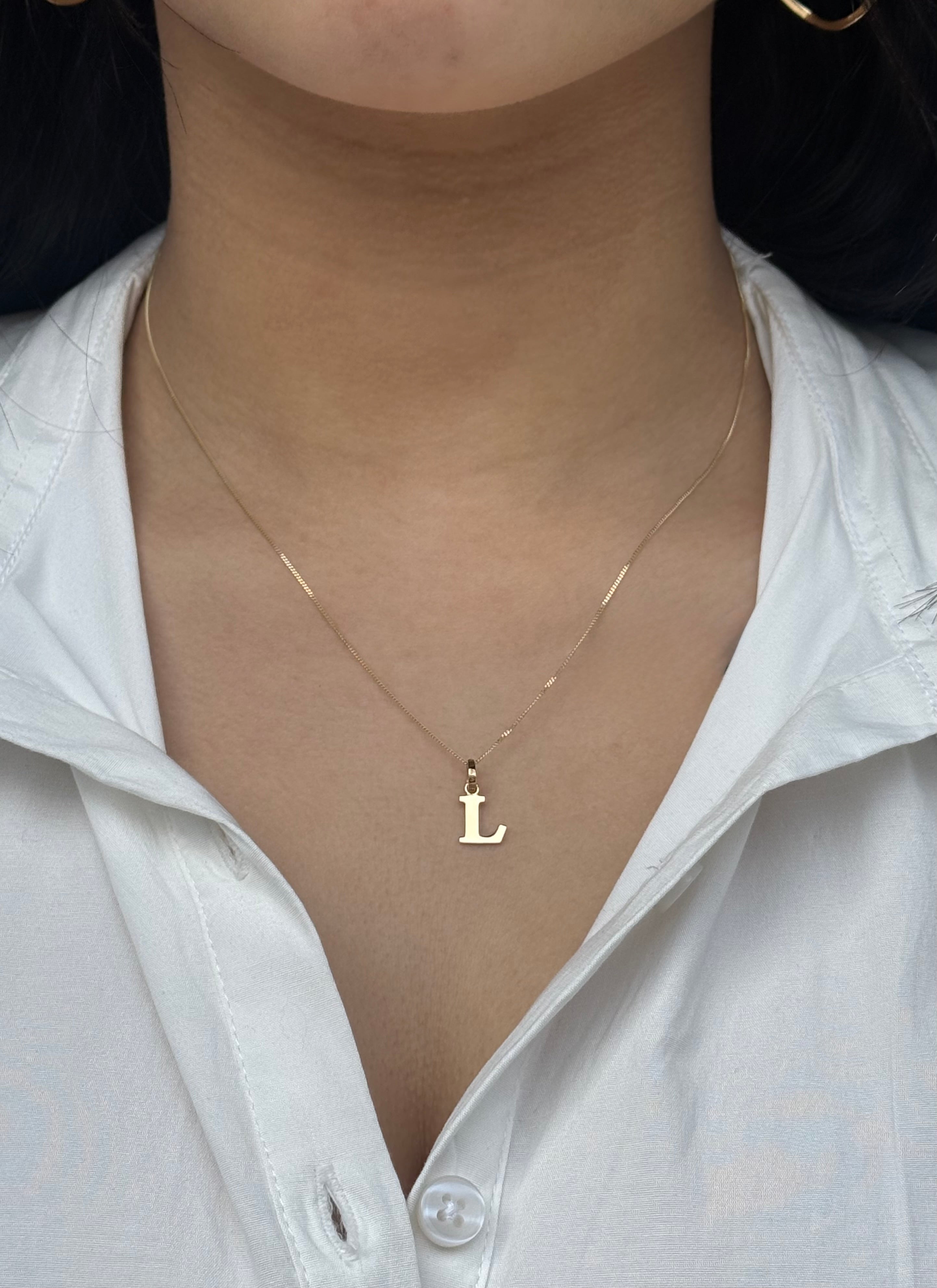 9ct Yellow Gold L Initial Pendant