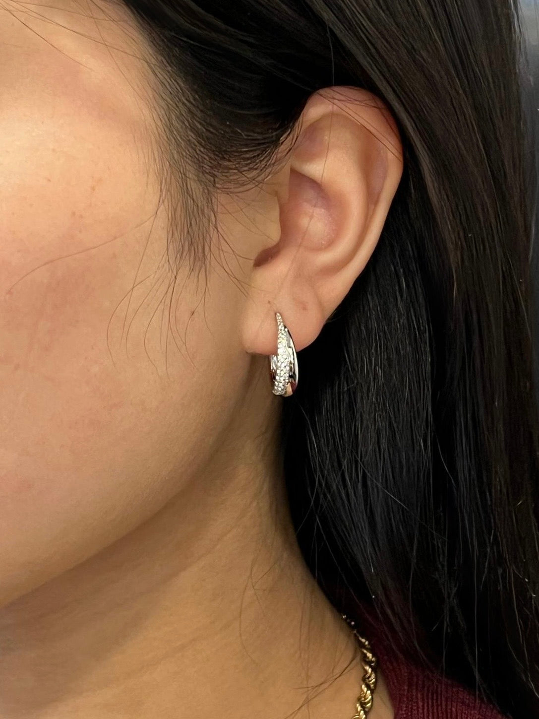 Sterling Silver Cubic Zirconia Half Hoops