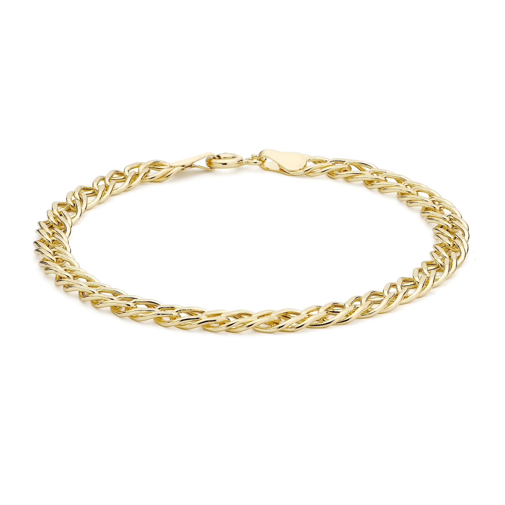 9ct Yellow Gold Large Double Curb Bracelet