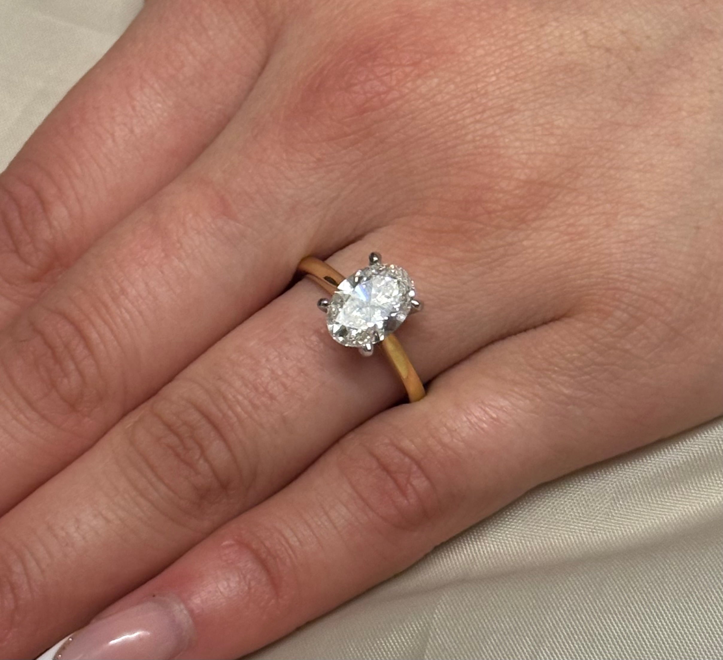 18K Yellow Gold 2.01ct Oval Laboratory Grown Diamond Ring