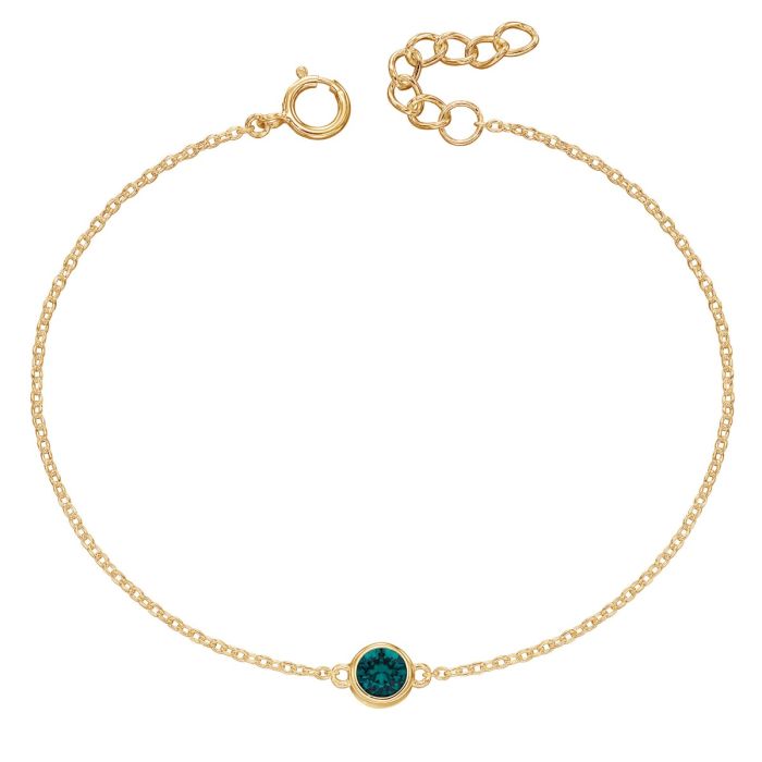 Yellow Gold Plated Sterling Silver May Birthstone Bracelet