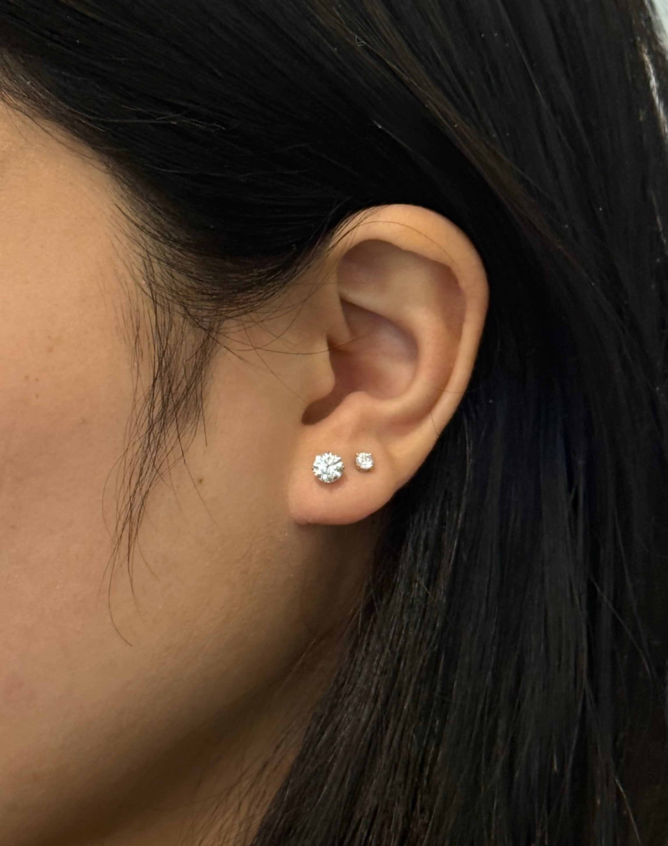 Sterling Silver Cubic Zirconia Claw Set Stud Earrings